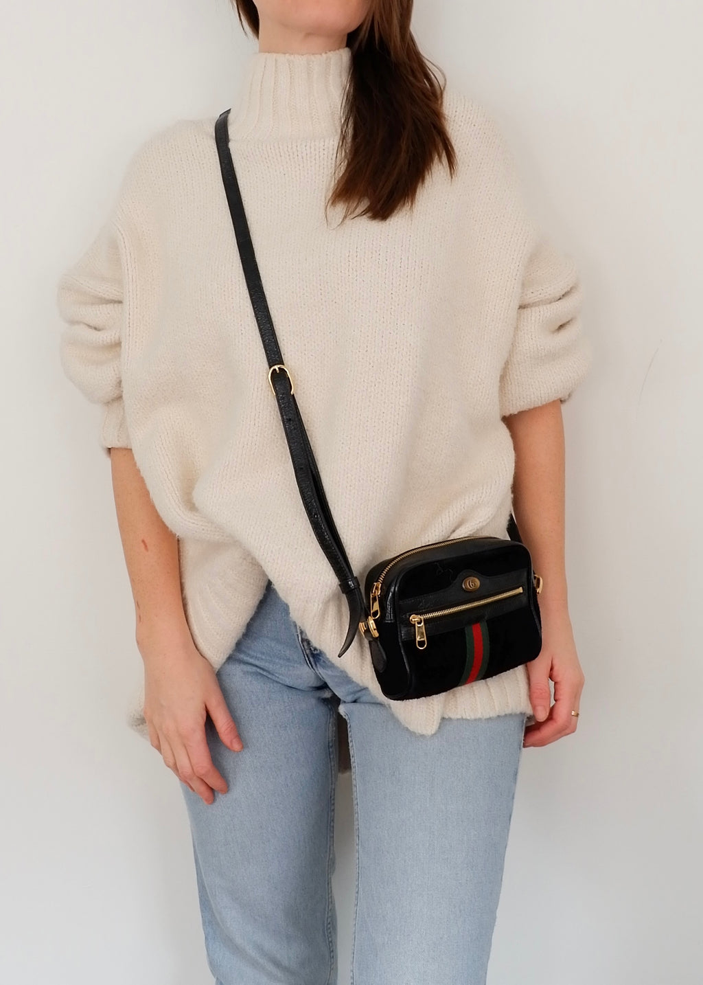 Authentic Preowned Gucci Black Suede Ophidia Mini Crossbody Bag