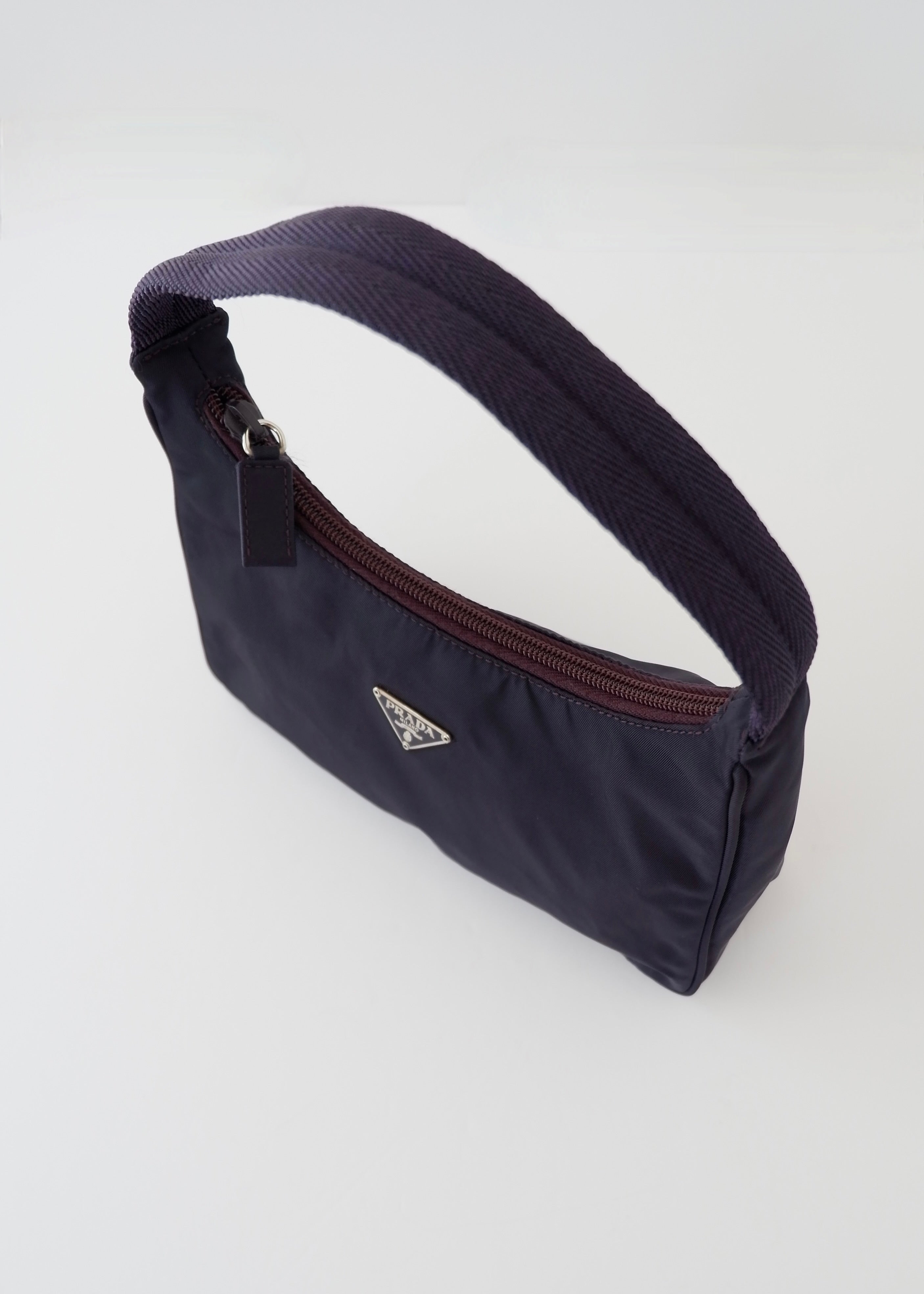 Authentic Preowned Prada Dark Purple Nylon Shoulder Bag