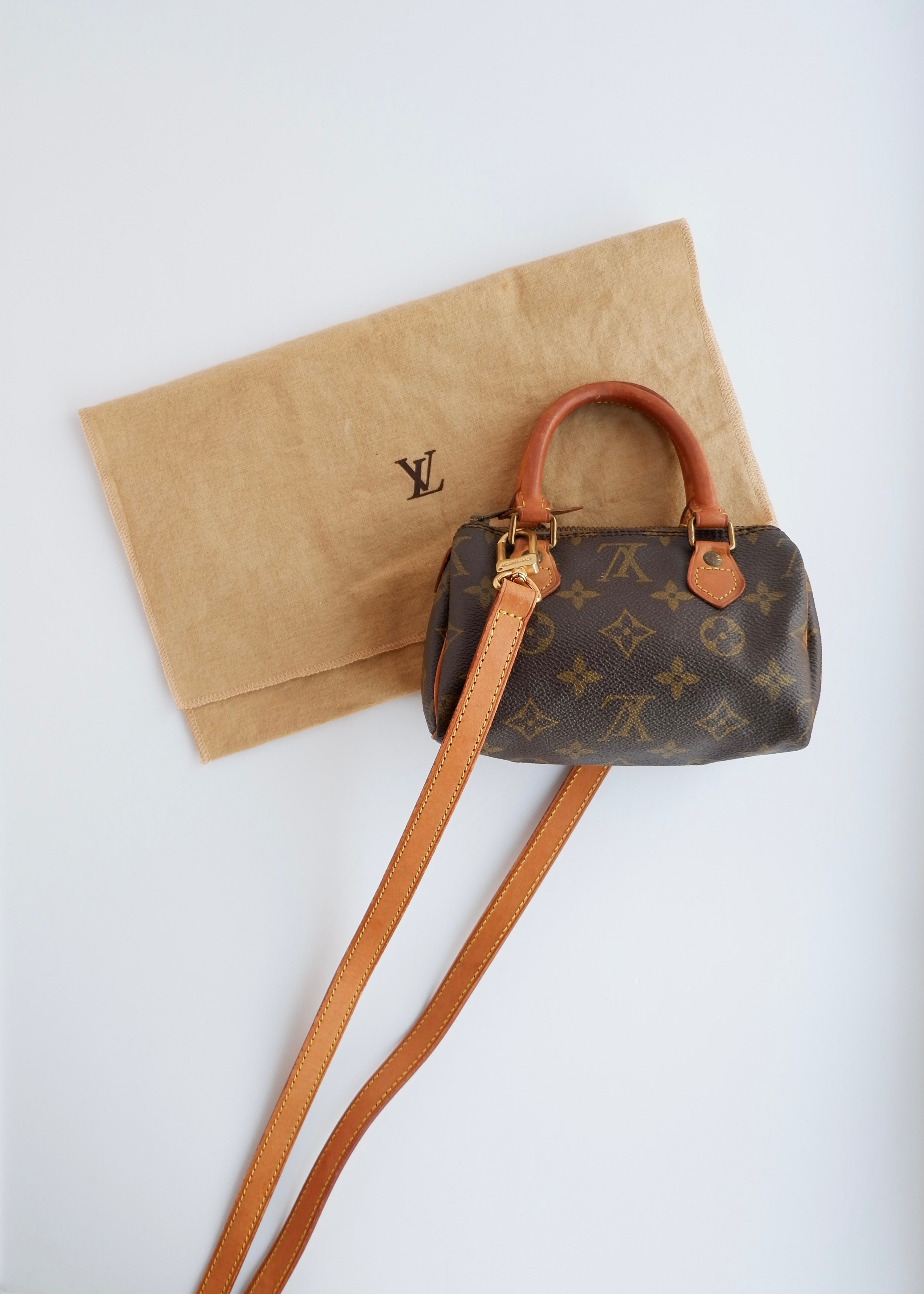 Authentic Preowned Vintage Louis Vuitton Monongram Nano Speedy (with strap)