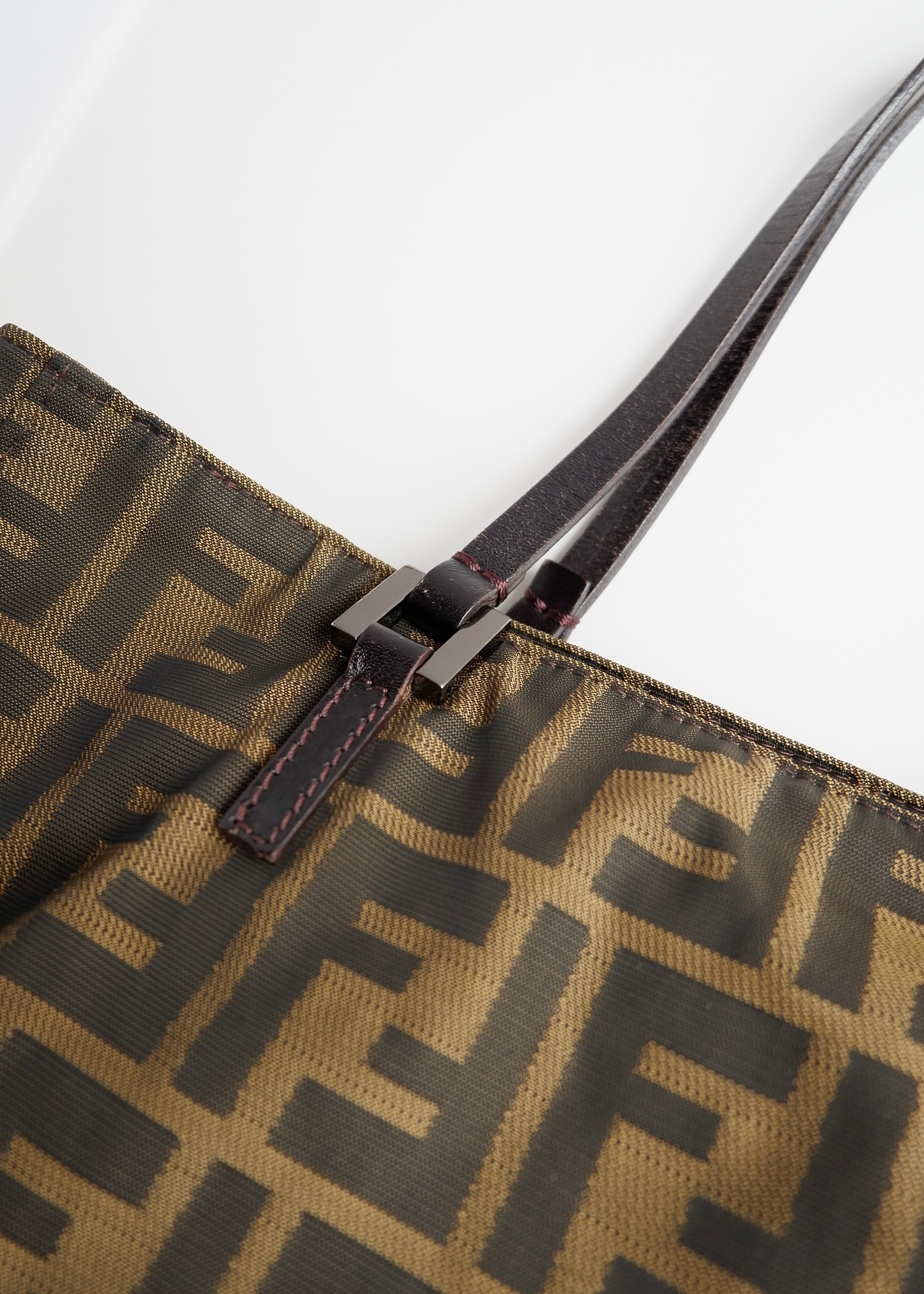 Authentic Preowned Vintage Fendi Brown Zucca Canvas Handbag
