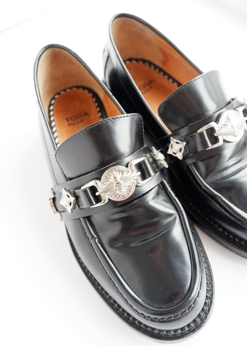 Authentic Preowned Toga Pulla Leather / Metal Detail Loafers - 39