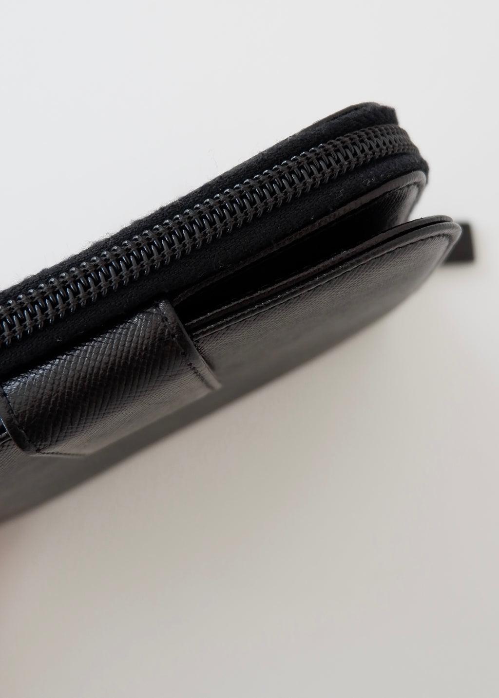 Authentic Preowned Prada Black Saffiano Leather Compact Zip Around Wallet