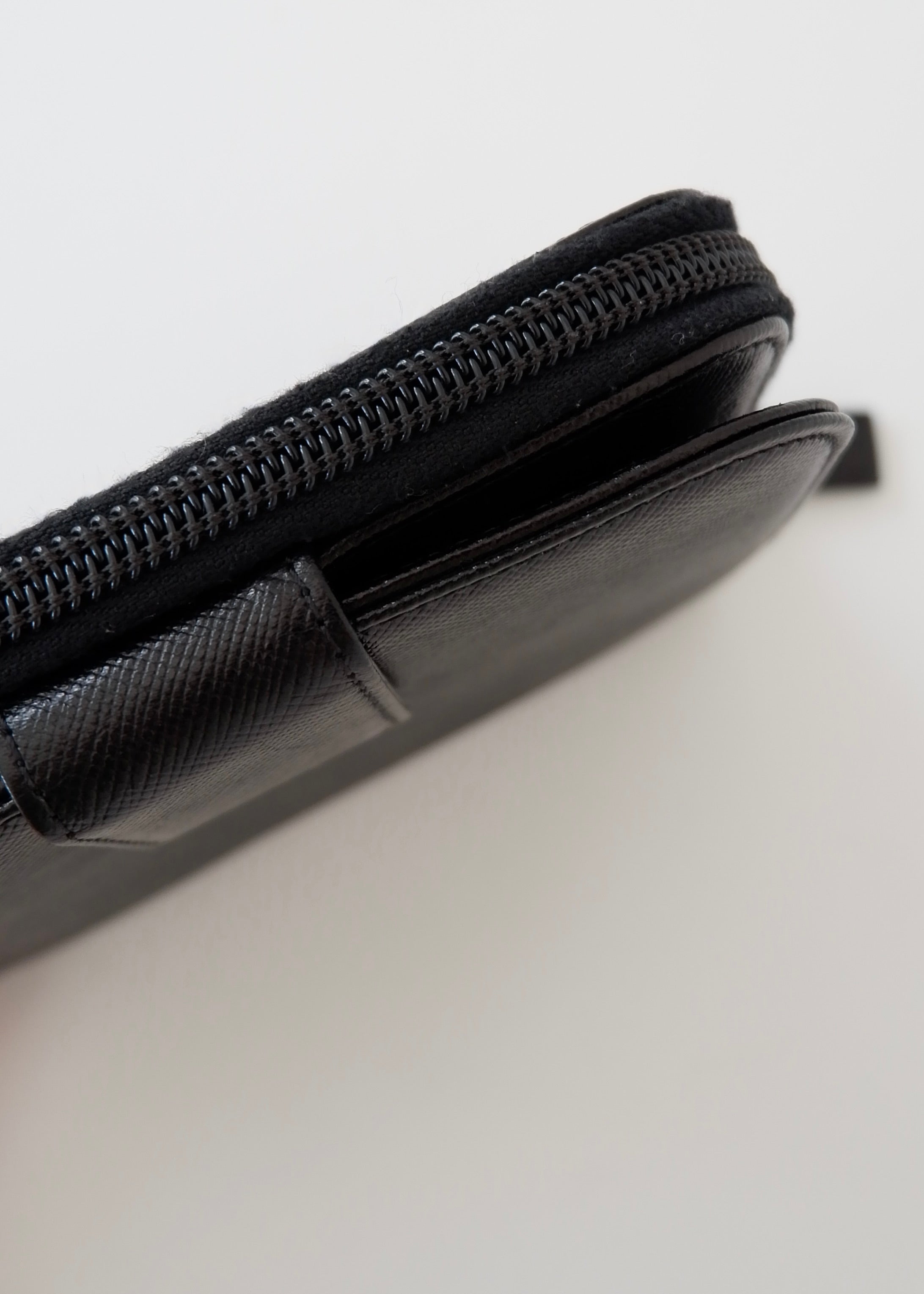 Authentic Preowned Prada Black Saffiano Leather Compact Zip Around Wallet
