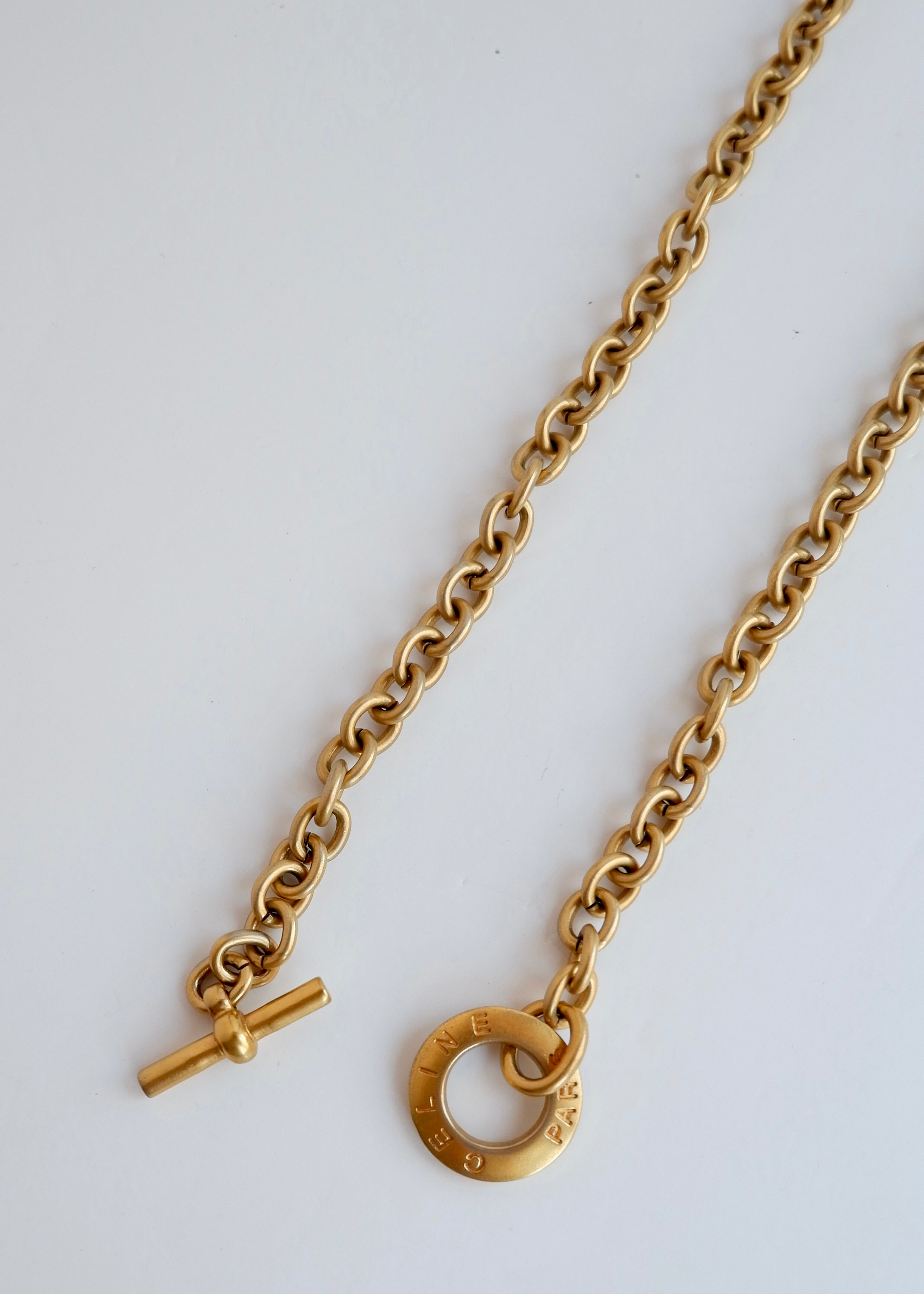 Ceinture chaîne vintage Céline authentique d'occasion, ton or