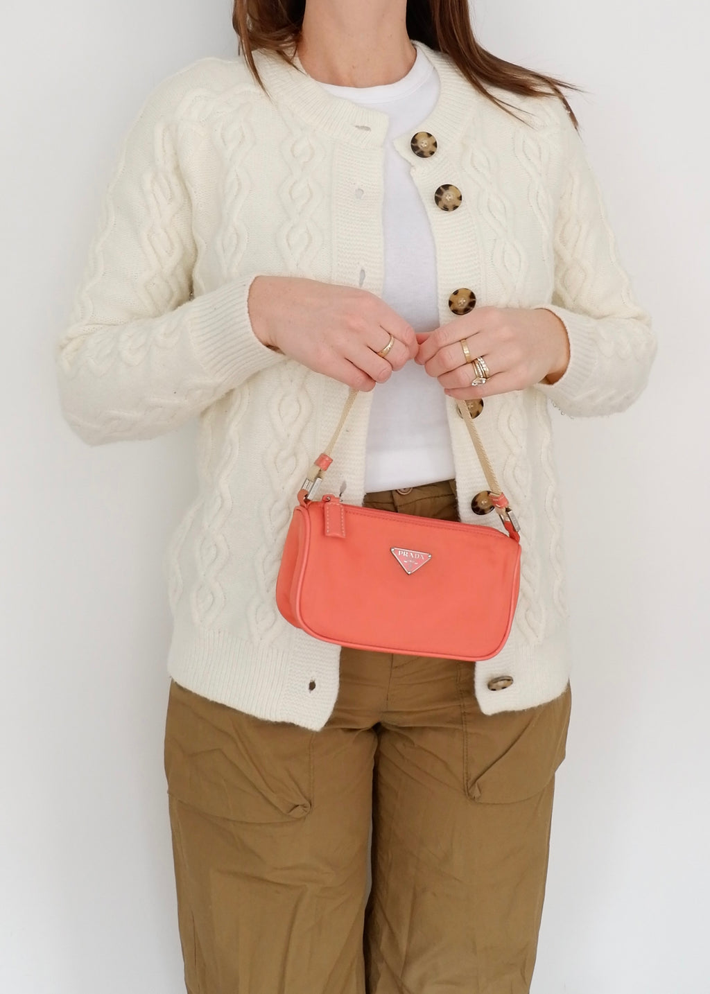 Authentic Preowned Prada Salmon Pink Nylon Shoulder Bag