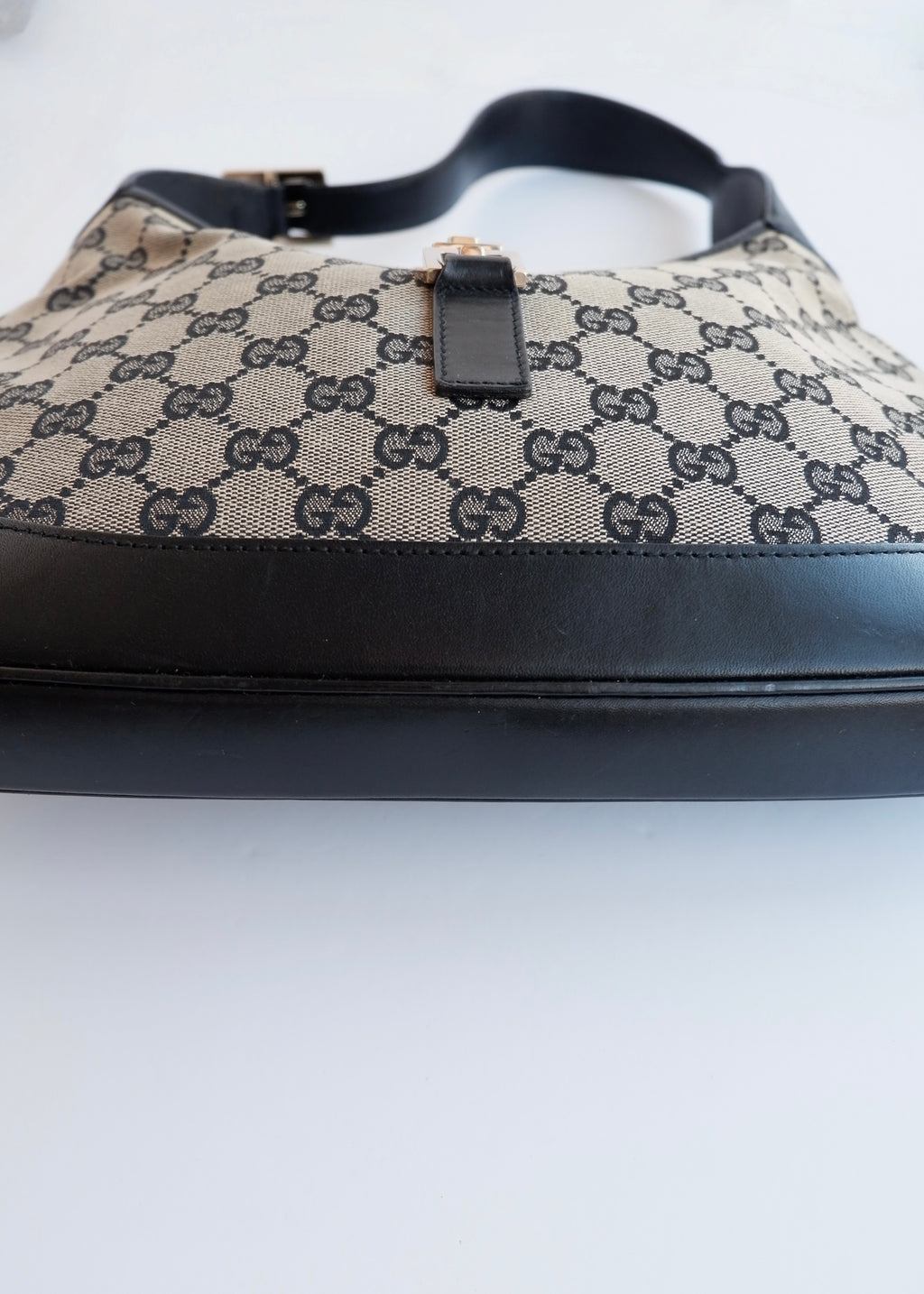 Authentic Preowned Gucci Black GG Canvas Jackie Shoulder Bag