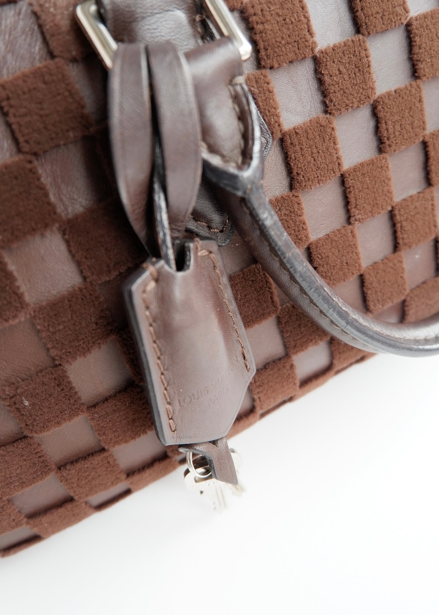 Authentic Preowned Louis Vuitton Damier Cubic Speedy East West Leather Brown Special Edition (Spring 2013) Hand Bag