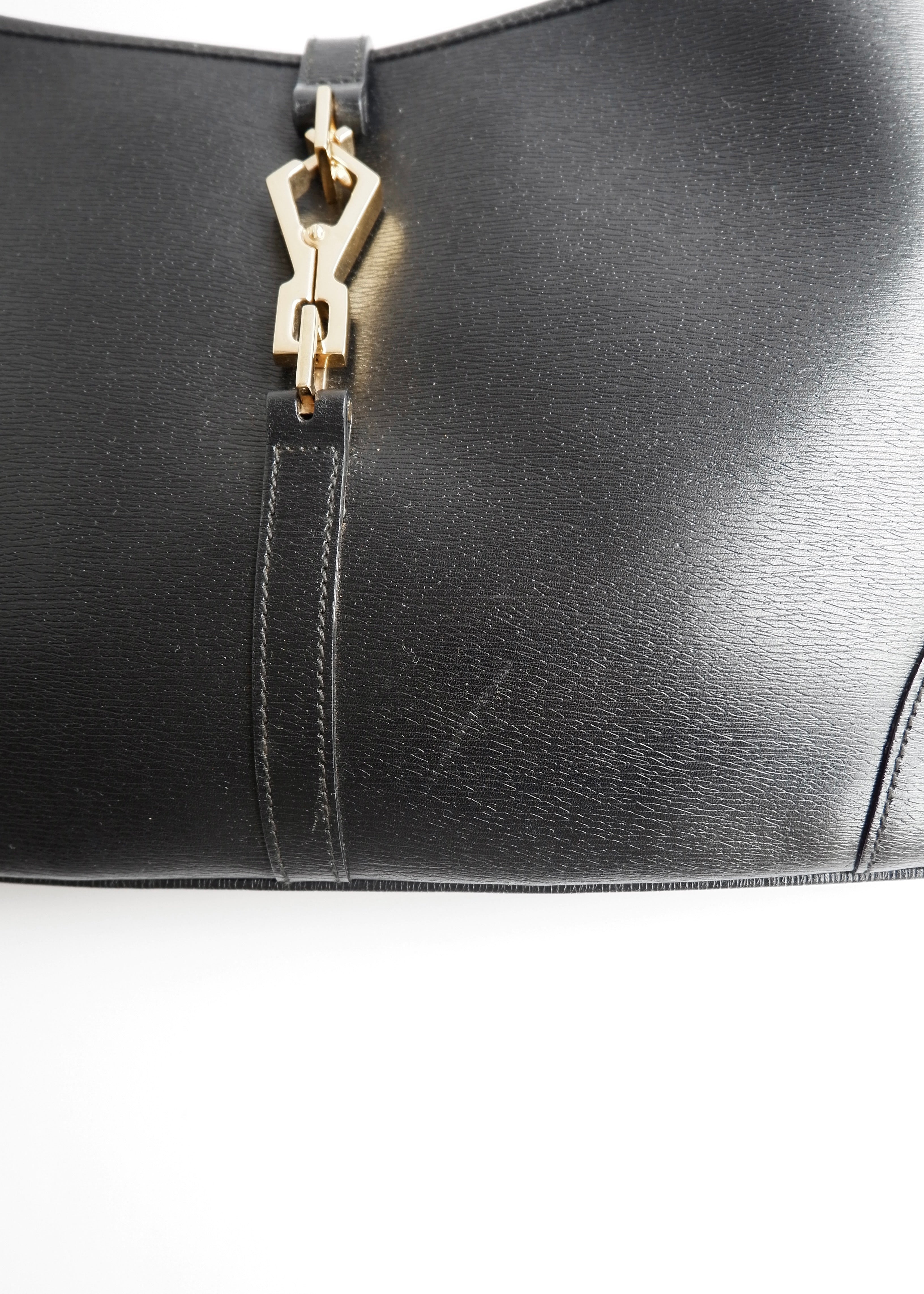 Authentic Preowned Gucci Jackie O Black Leather Bamboo Shoulder Bag