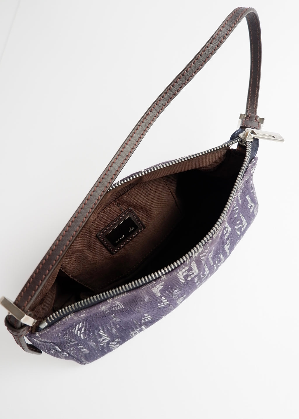 Authentic Preowned Fendi Navy FF Zucchino Small Shoulder Bag