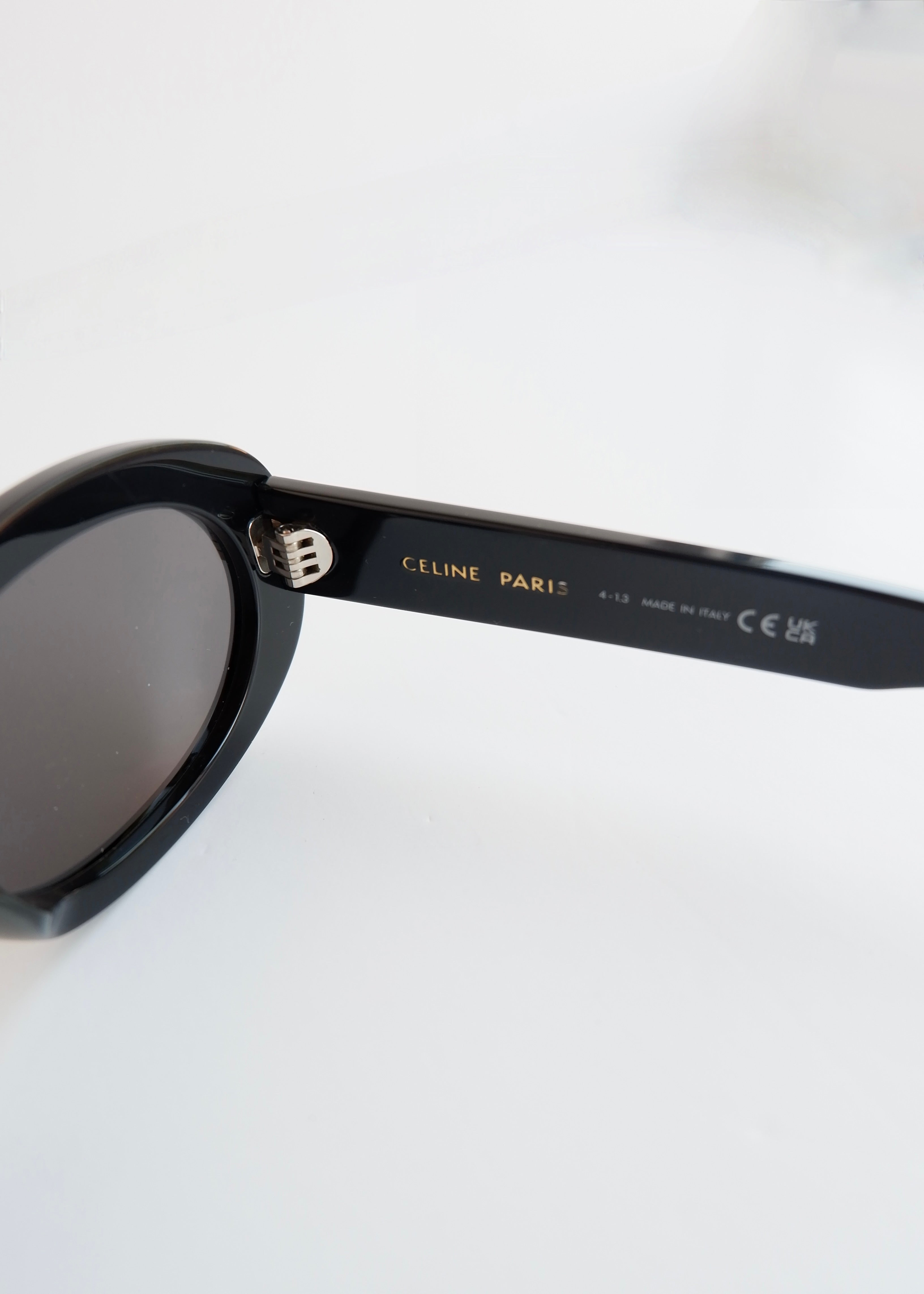 Preowned Celine Black Round Frame Triomphe Sunglasses