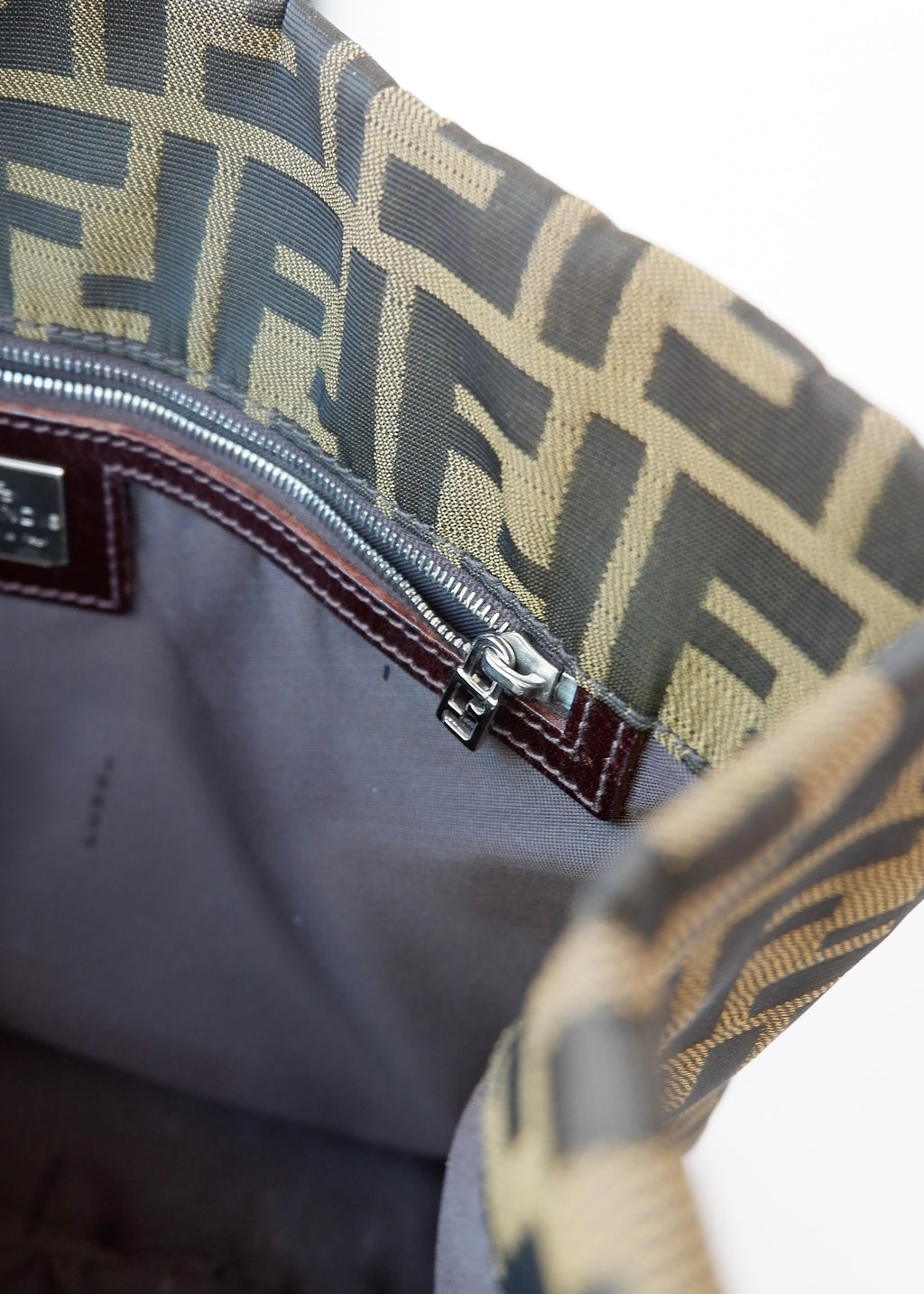 Preowned Vintage Fendi Brown Zucca Canvas Shoulder Tote