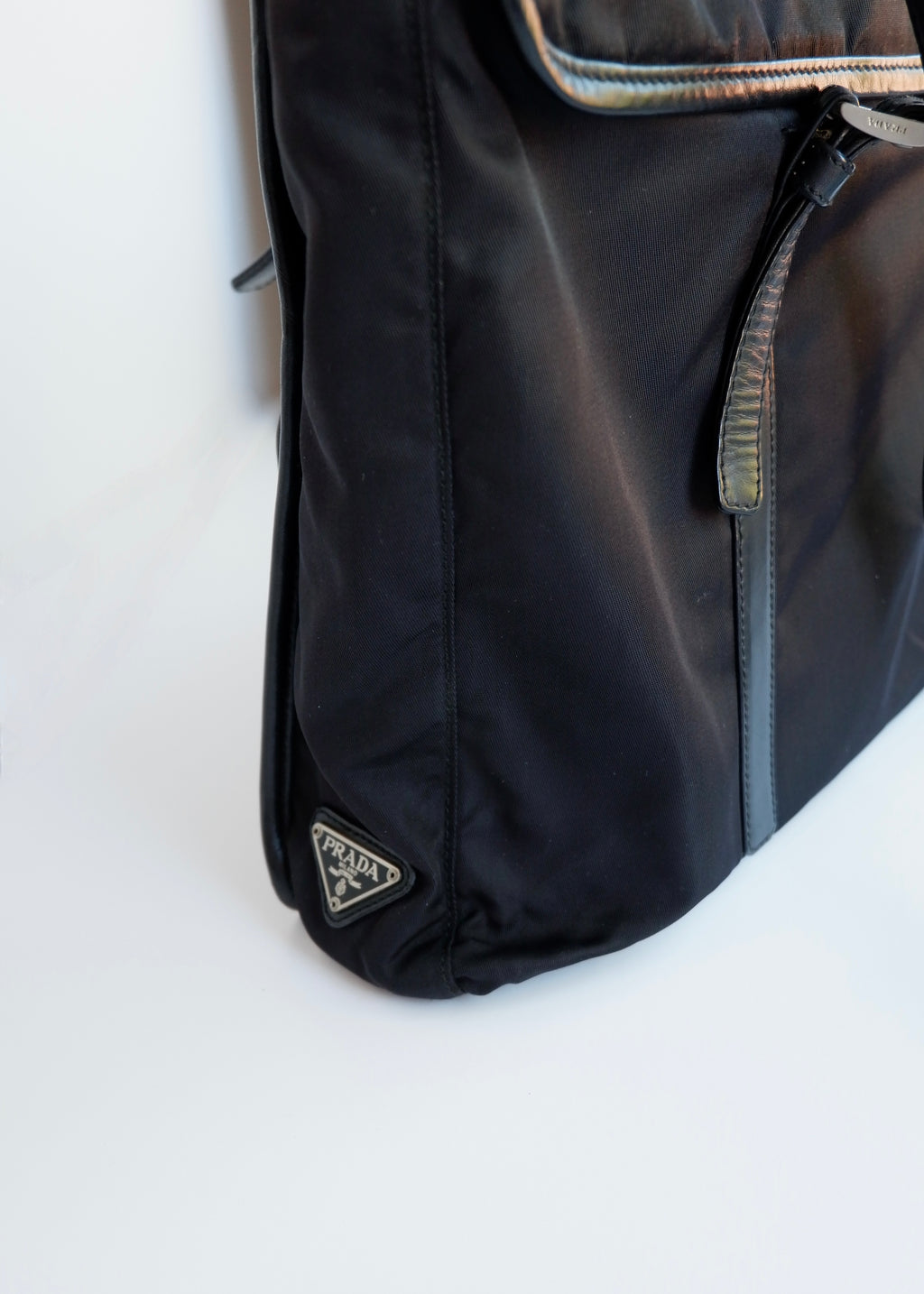 Authentic Preowned Prada Black Nylon/ Leather Tote Bag