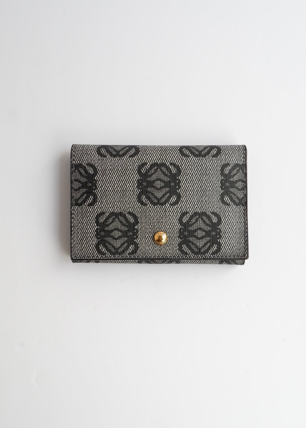 Authentic Preowned Loewe Navy Coated Canvas Anagram Logo Card Holder