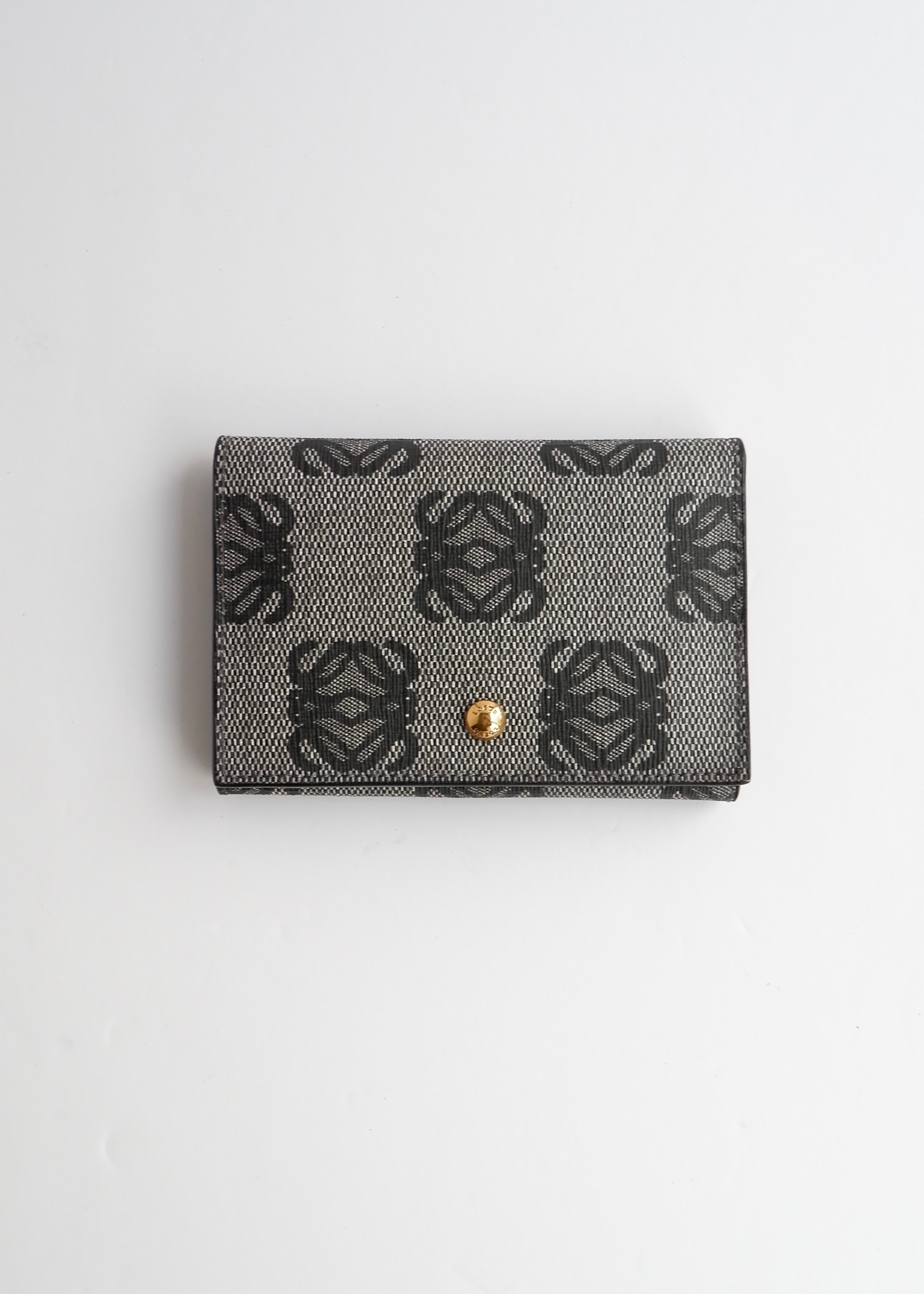 Authentic Preowned Loewe Navy Coated Canvas Anagram Logo Card Holder