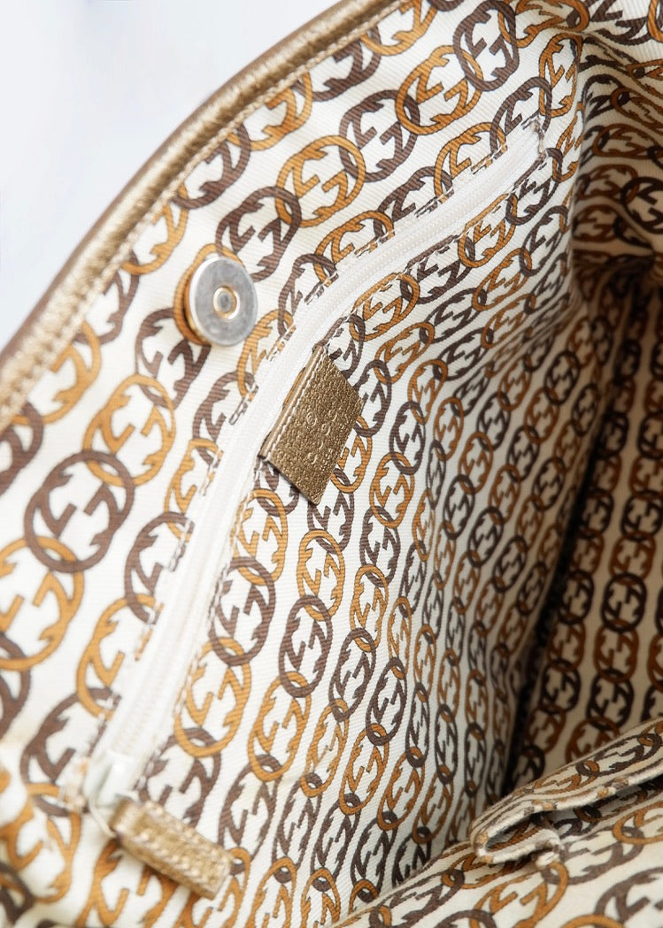Authentic Preowned Gucci Gold GG Canvas Tote Bag