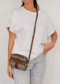 Authentique Sac bandoulière mini Ophidia Gucci en toile GG marron d'occasion