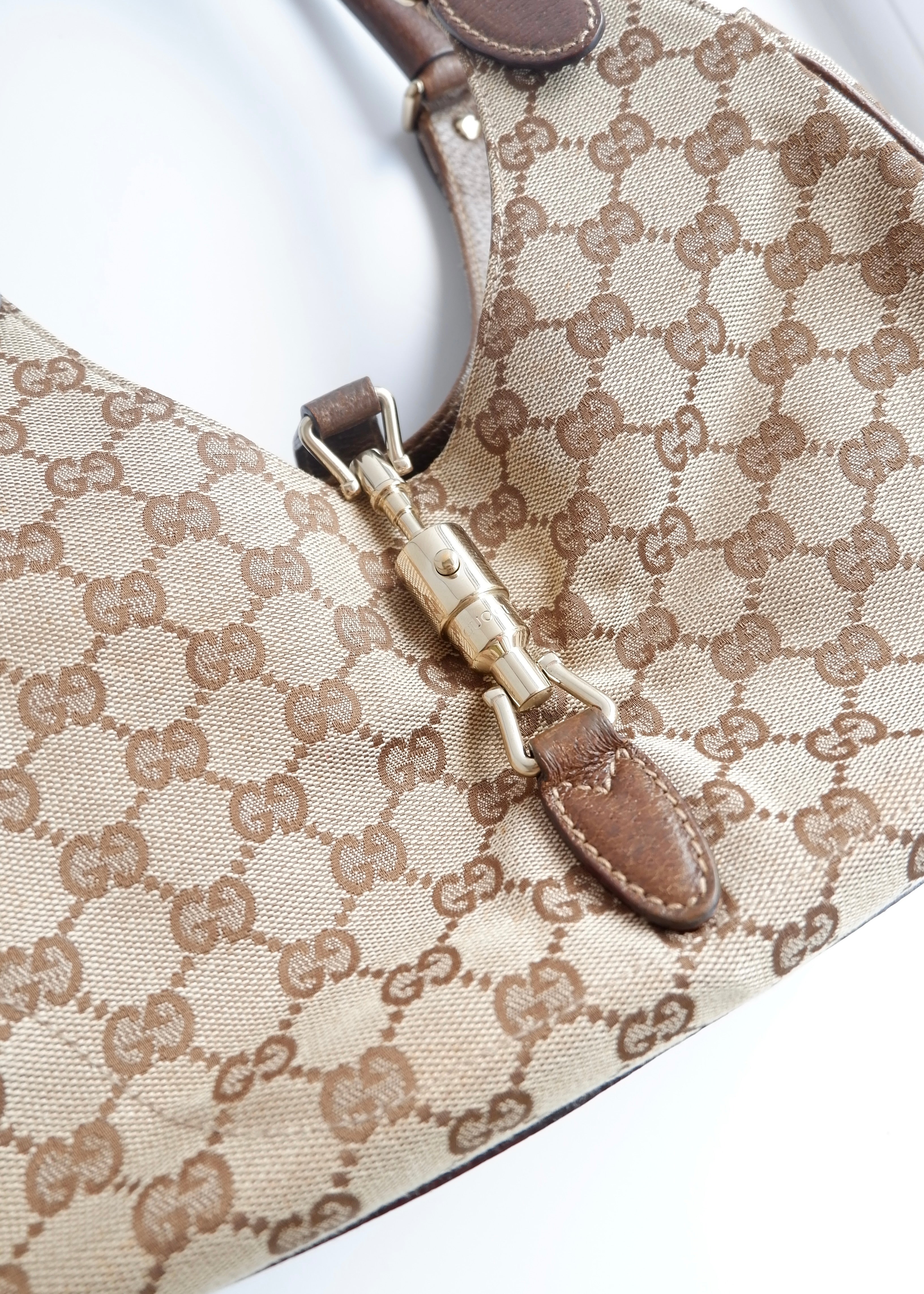 Preowned Gucci Brown GG Canvas Bardot Shoulder Bag