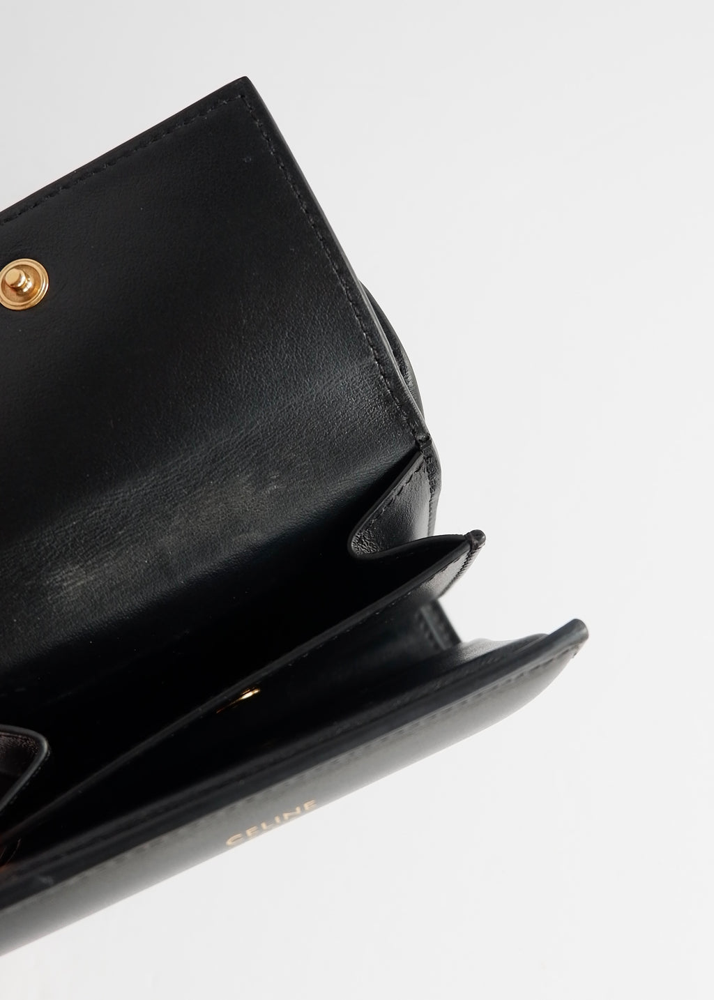 Portefeuille Celine Triomphe noir authentique d'occasion
