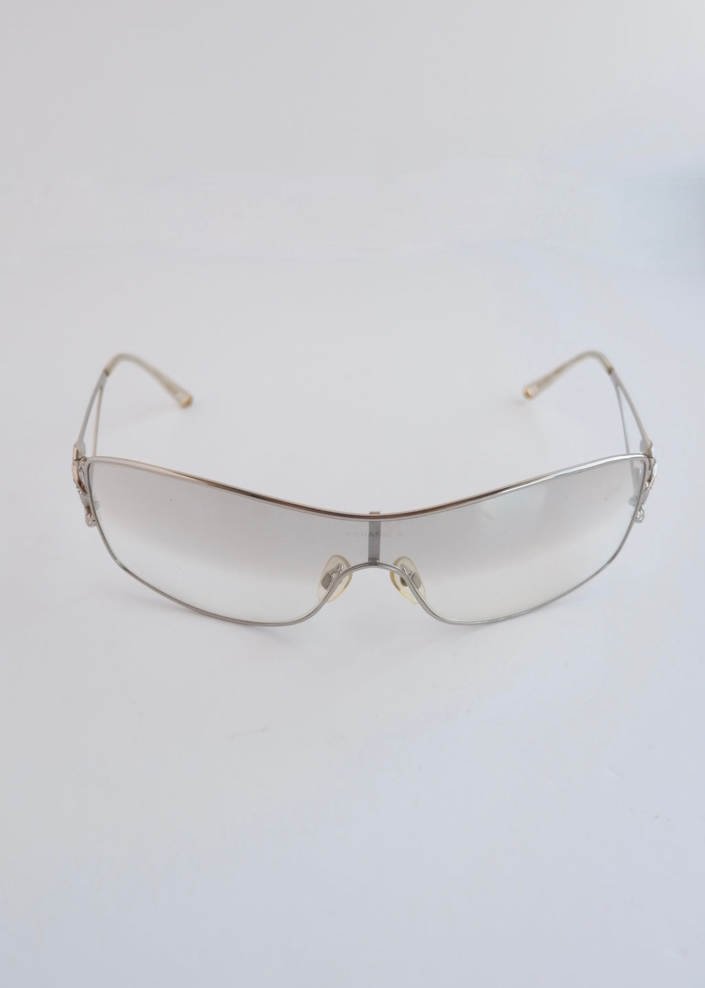 Authentic Preowned Vintage Chanel Transparent Crystal CC Logo Sunglasses