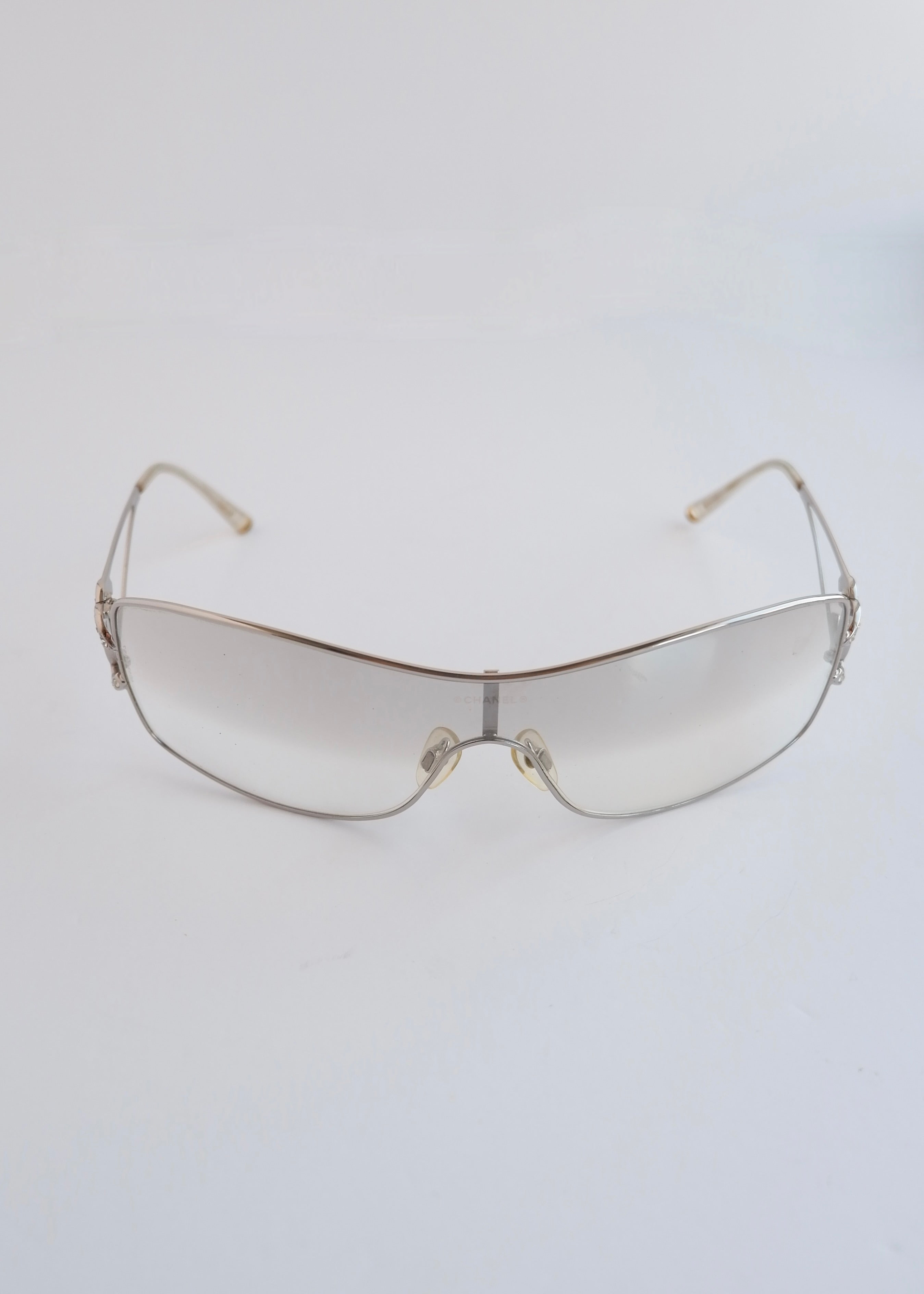 Authentic Preowned Vintage Chanel Transparent Crystal CC Logo Sunglasses