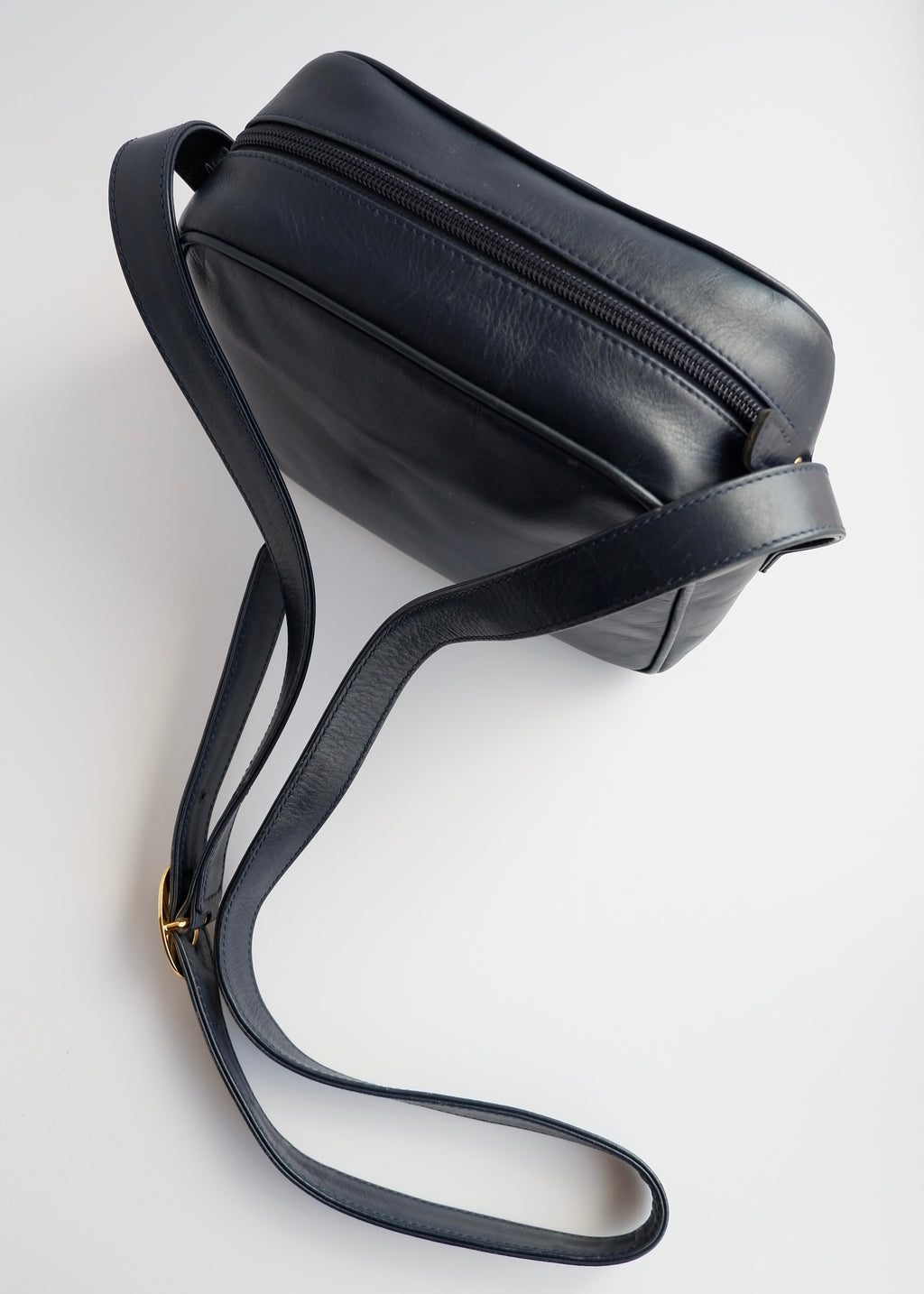 Authentic Preowned Vintage Christian Dior Navy Leather Crossbody Bag