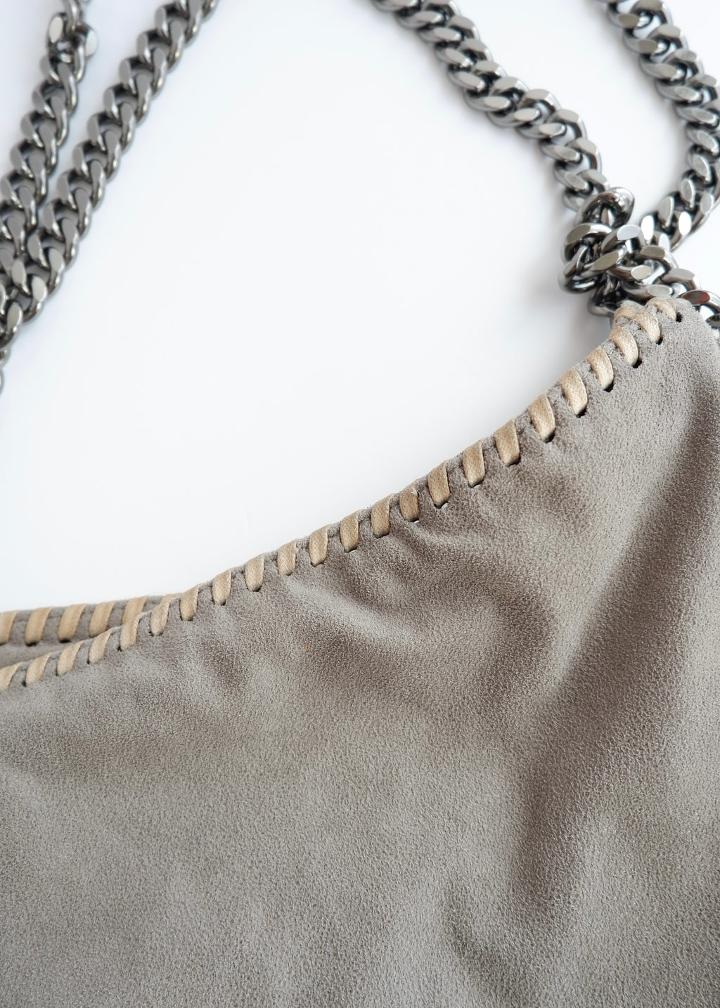 Sac porté épaule Stella McCartney Falabella en tissu gris authentique d'occasion