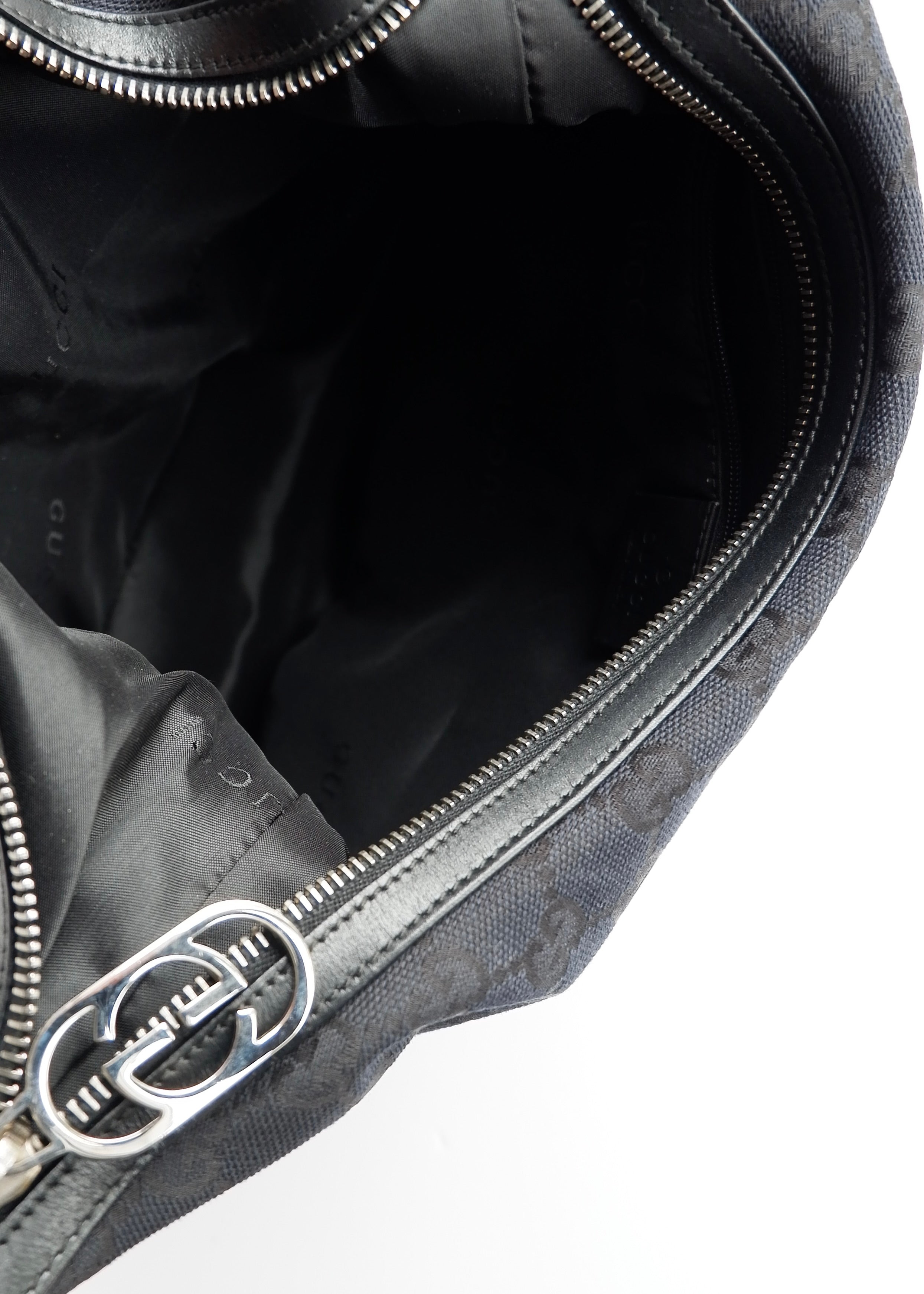 Authentic Preowned Gucci Black GG Canvas SHW Shoulder Bag