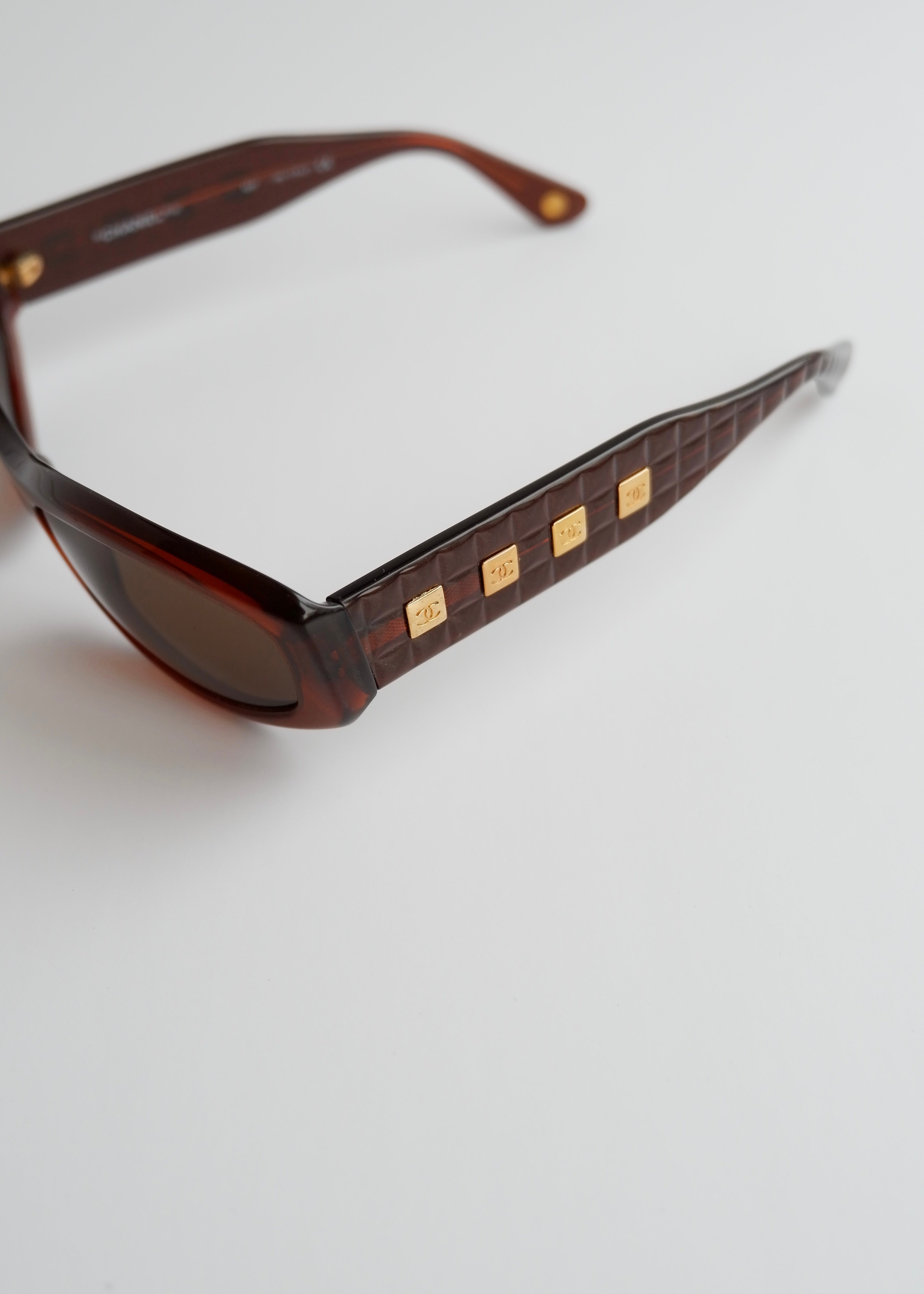 Authentic Preowned Vintage Chanel Brown Square Frame Sunglasses