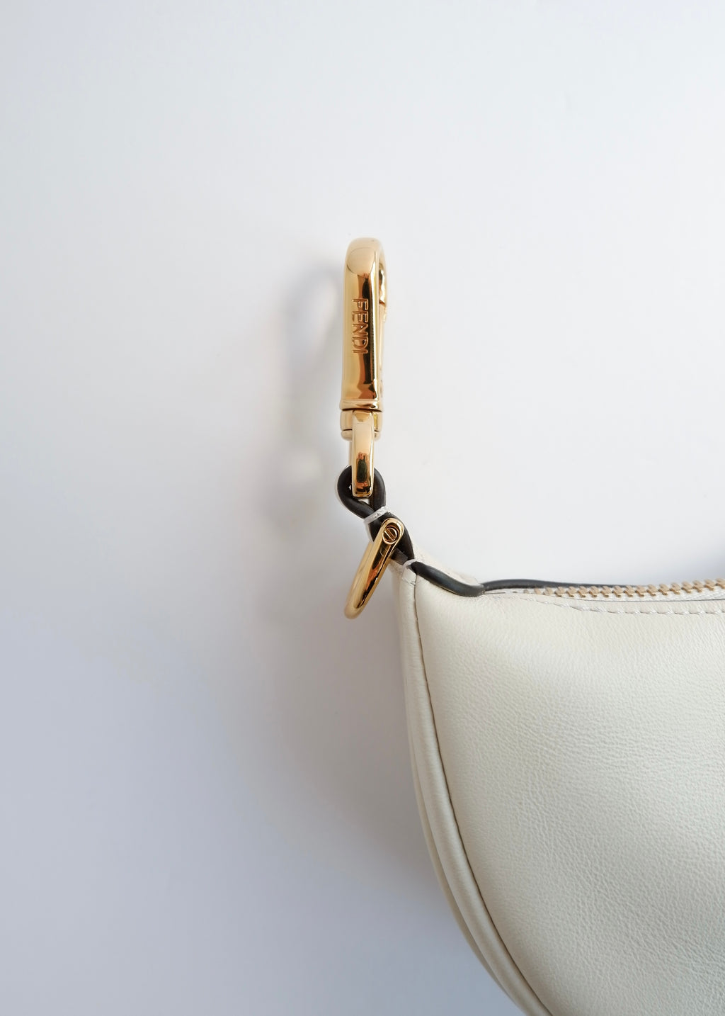 Authentic Preowned Fendi White Leather Nano Fendigraphy Handbag
