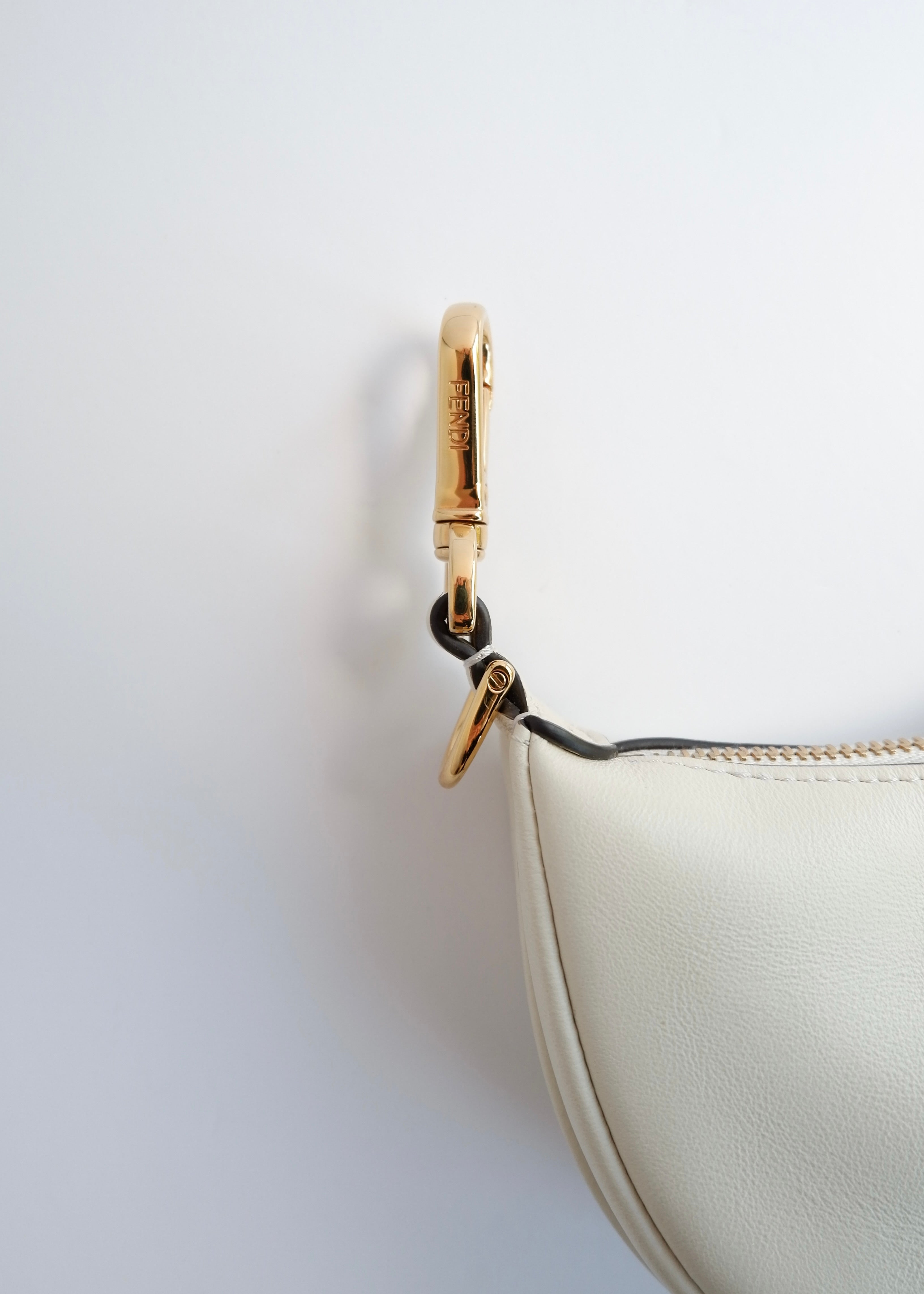 Authentic Preowned Fendi White Leather Nano Fendigraphy Handbag
