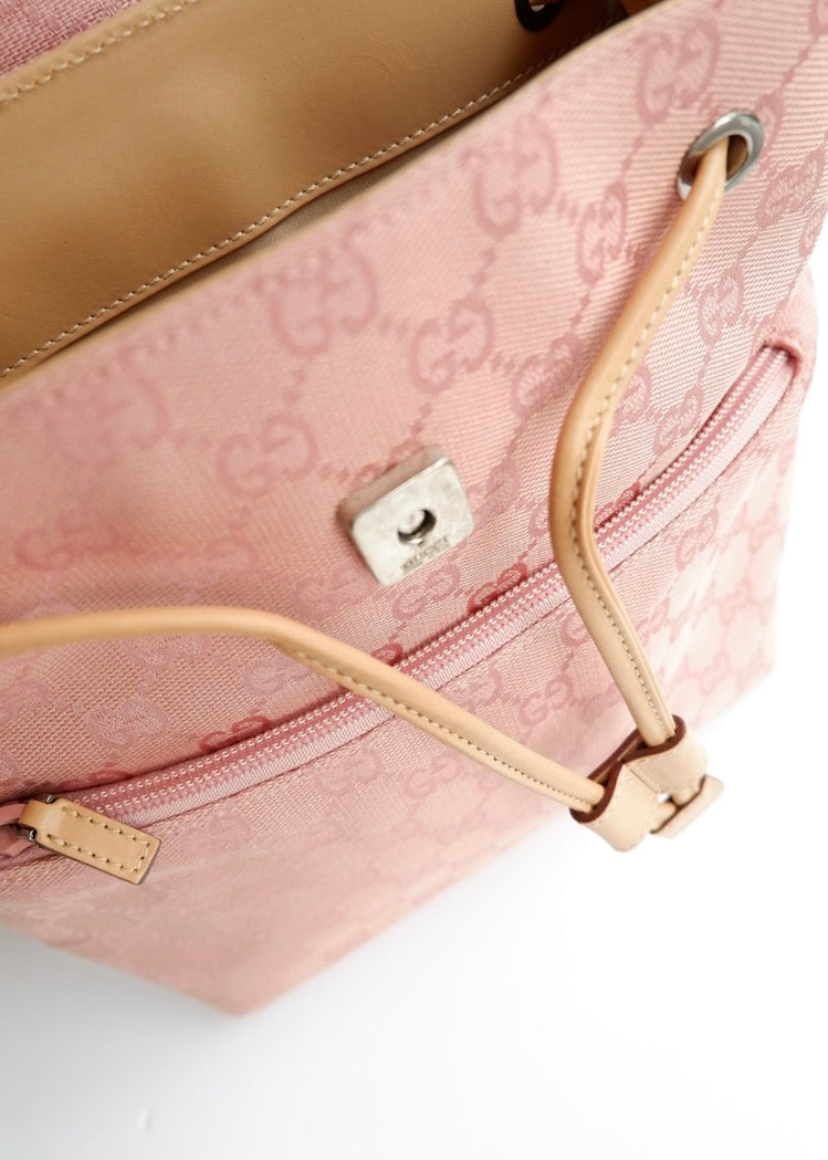 Preowned Vintage Gucci Pink GG Canvas Mini Backpack