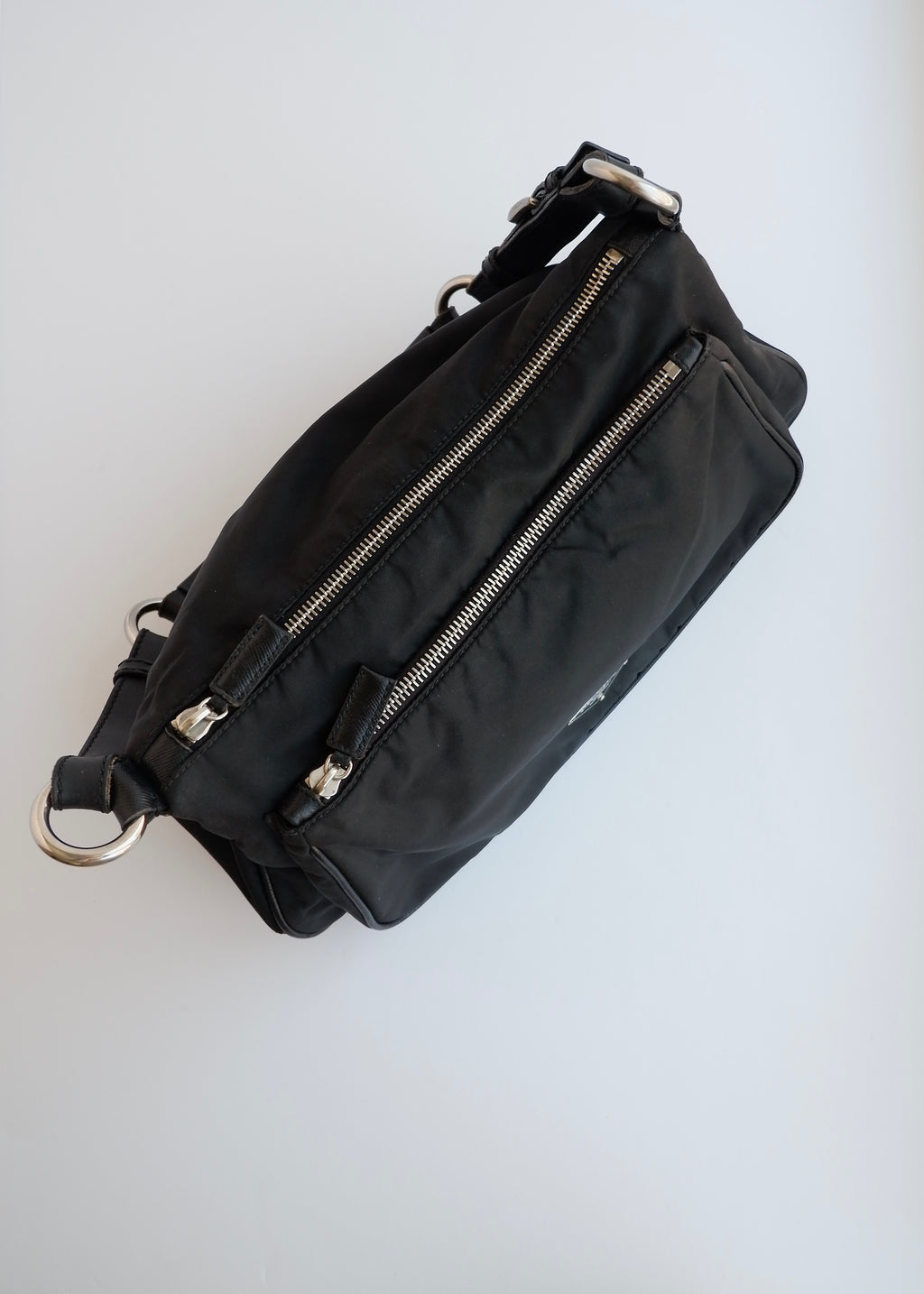 Authentic Preowned Prada Black Nylon Hobo/ Leather Strap Shoulder