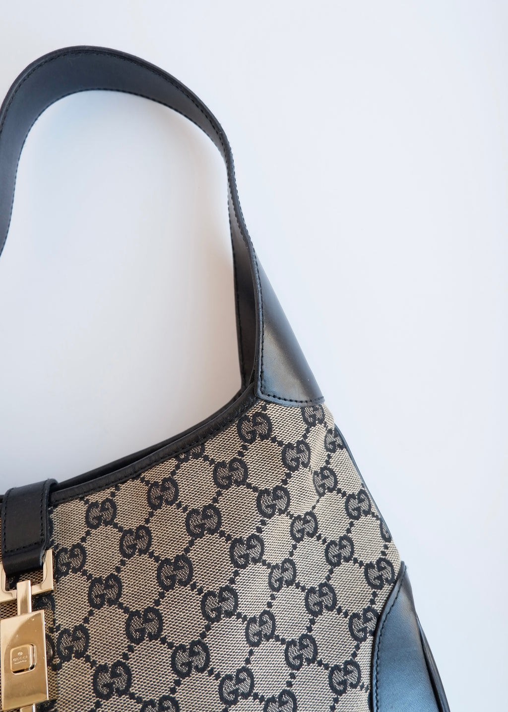 Authentic Preowned Gucci Black GG Canvas Jackie Shoulder Bag