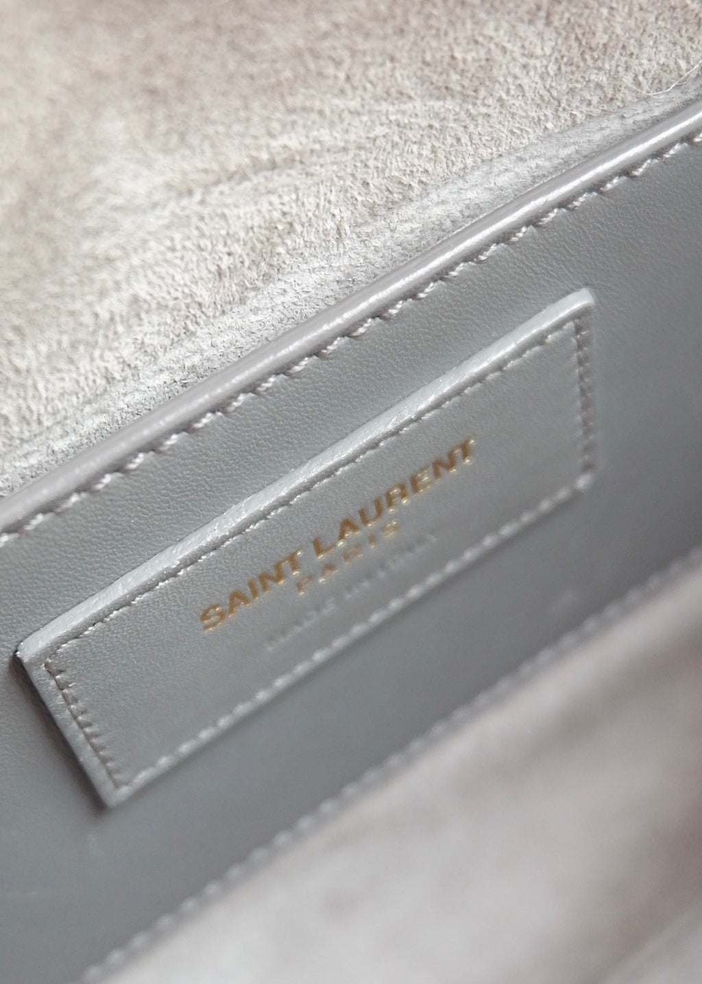 Authentic Preowned Saint Laurent Grey Leather Baby Two Way Duffle