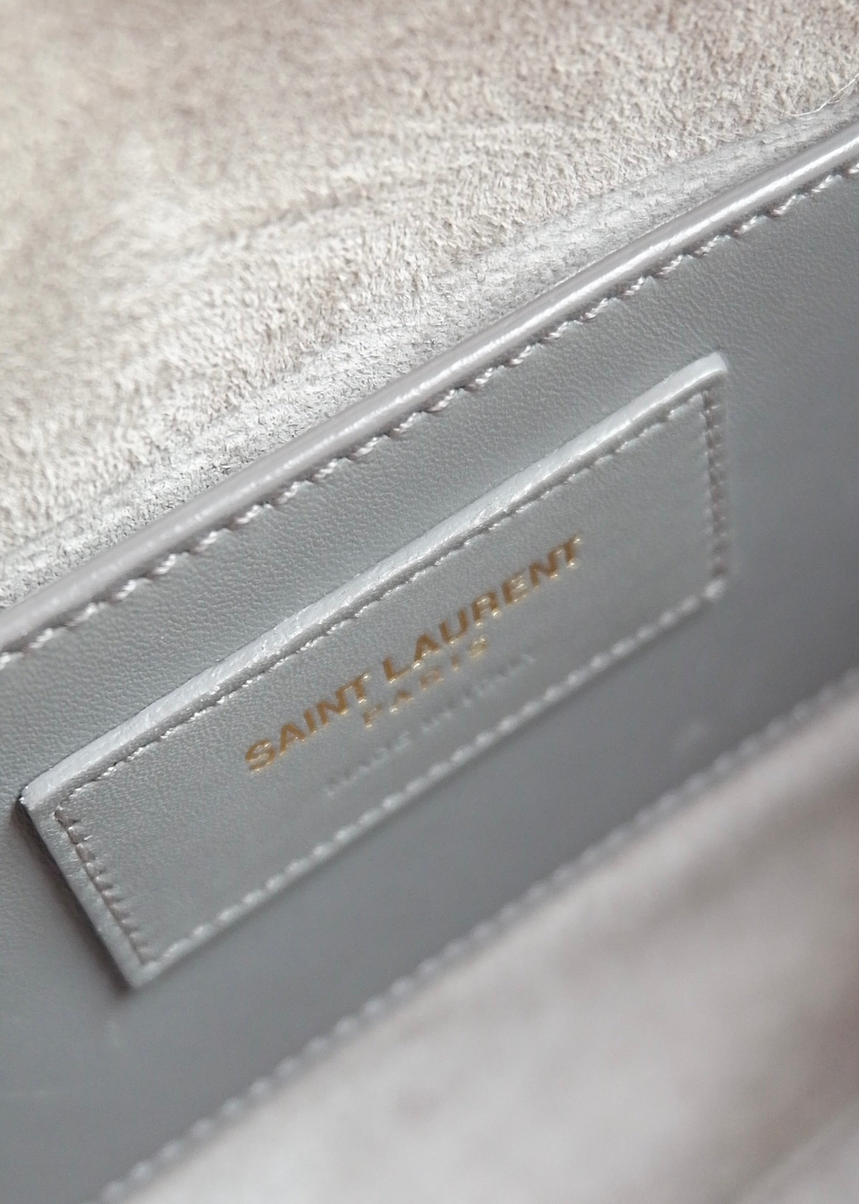 Authentic Preowned Saint Laurent Grey Leather Baby Two Way Duffle