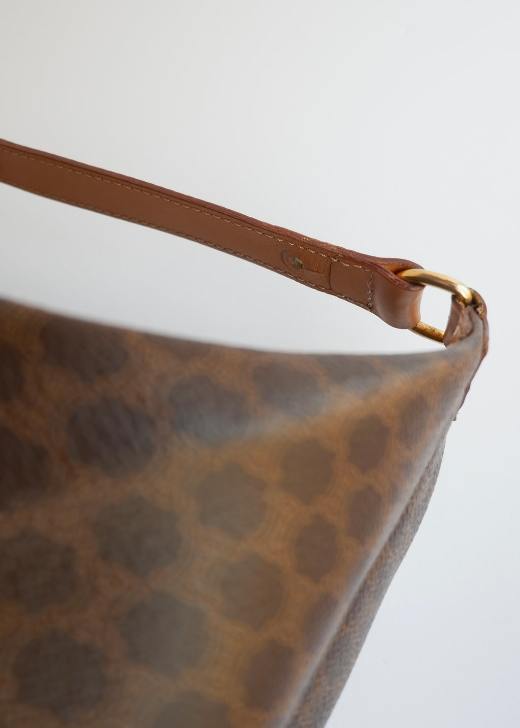 Preowned Vintage Celine Brown Macadam Print Shoulder Bag