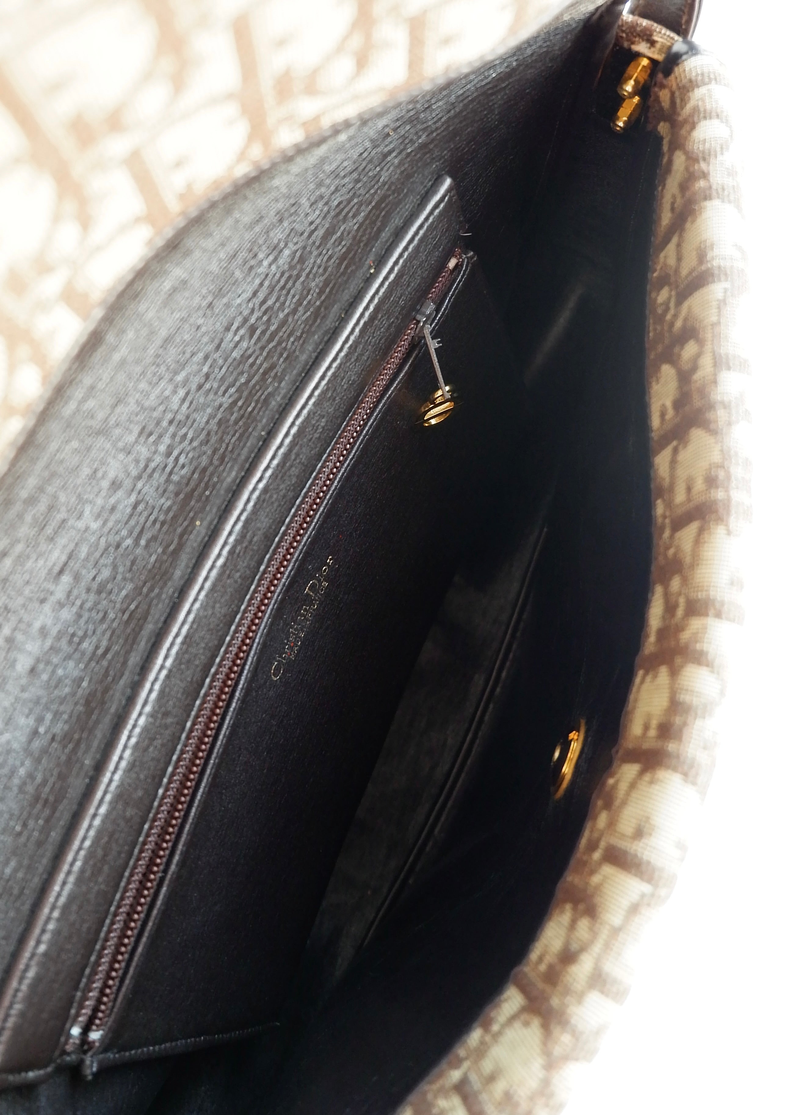 Preowned Vintage Dior Brown Trotter Shoulder Bag