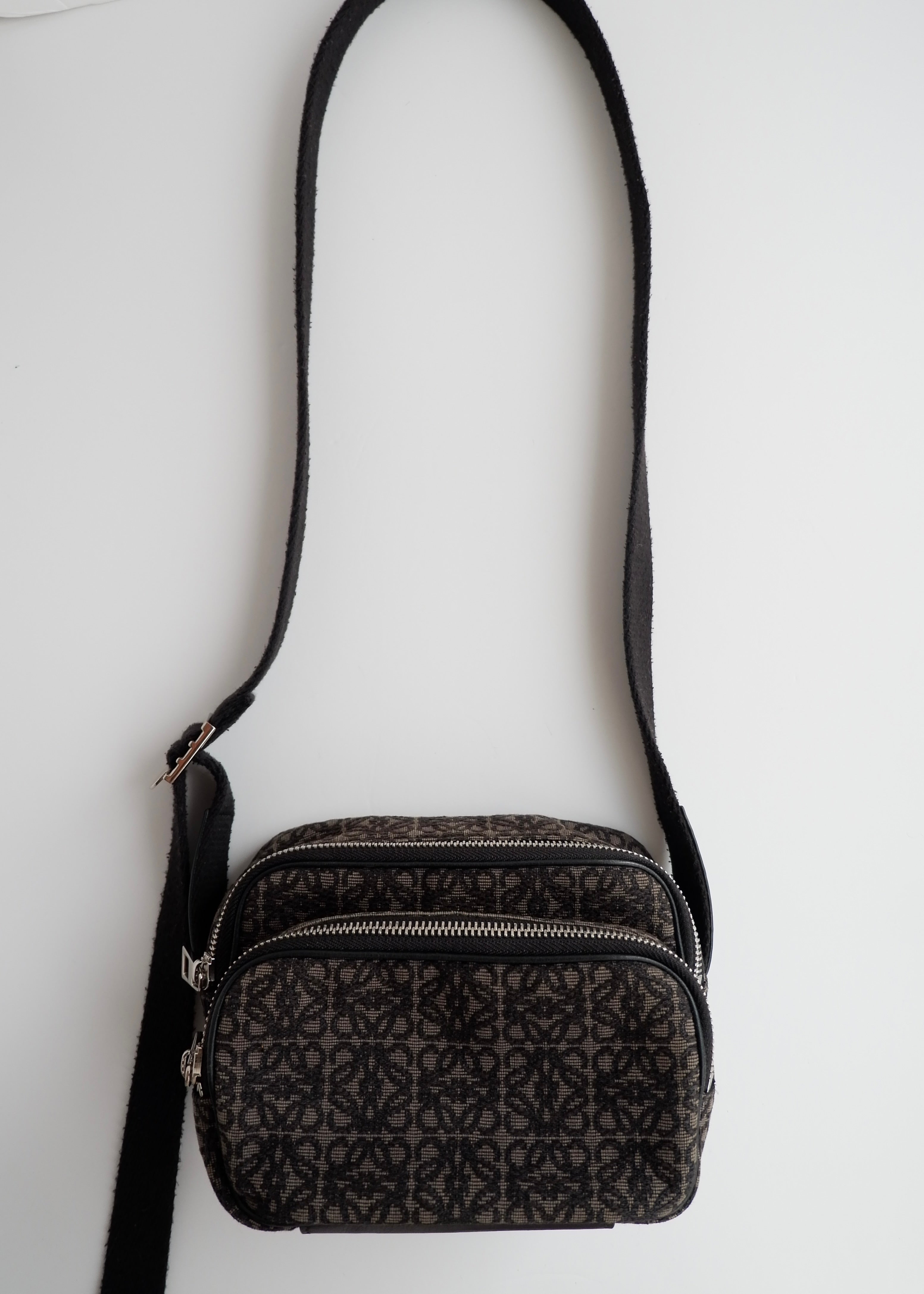 Authentic Preowned Loewe Black Canvas Anagram Crossbody Bag