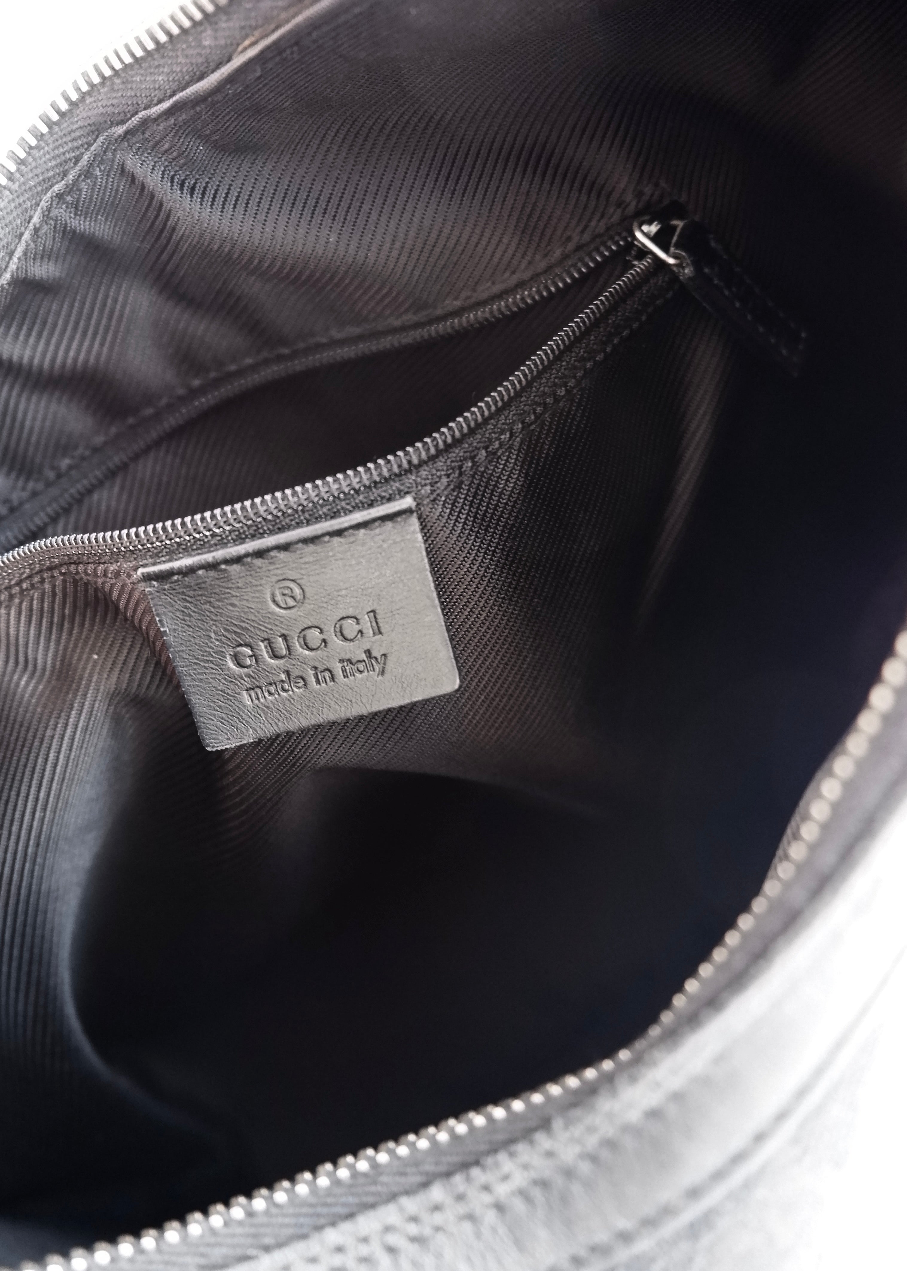 Authentic Preowned Gucci Black GG Canvas/ Leather Hobo Shoulder Bag