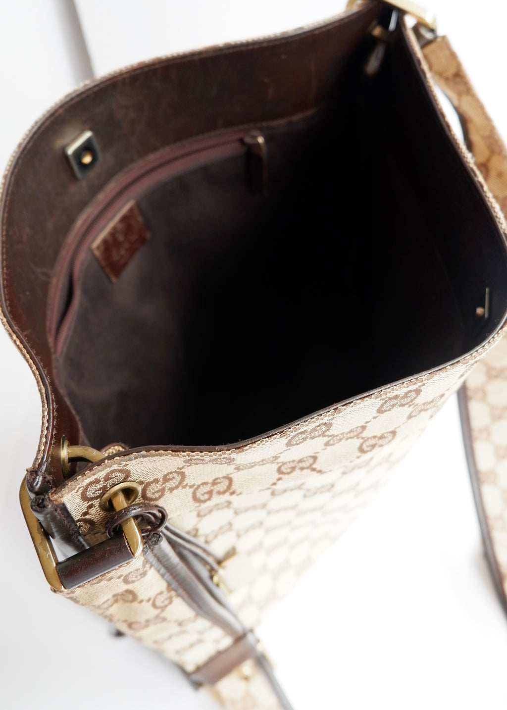 Authentic Preowned Gucci Brown GG Canvas Crossbody Bag