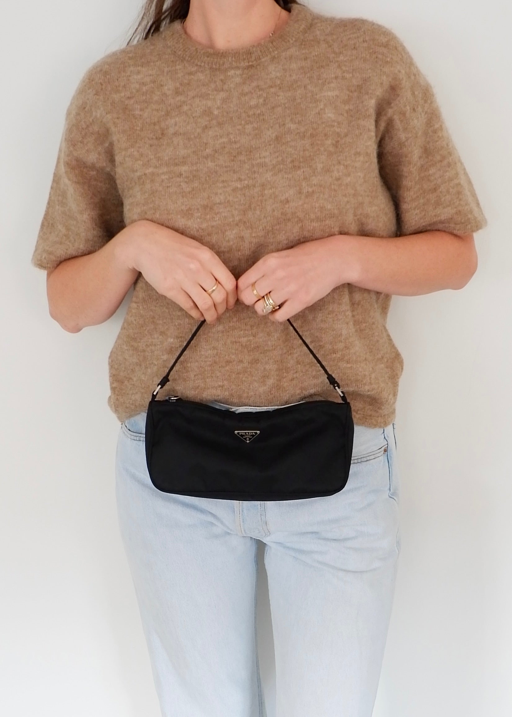 Authentic Preowned Prada Black Nylon Pochette/Shoulder Bag