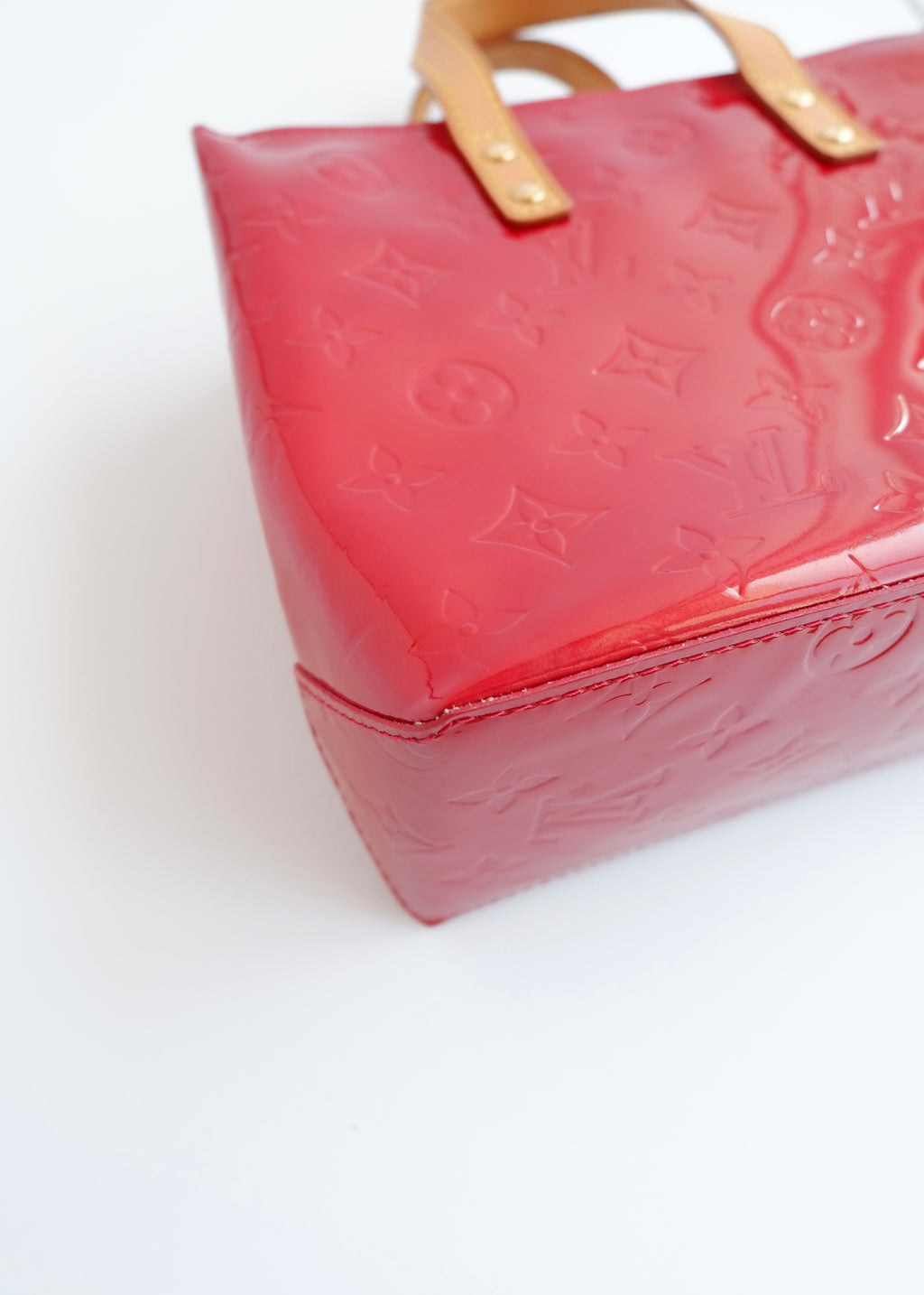 Authentic Preowned Louis Vuitton Red Monogram Vernis Reade Handbag