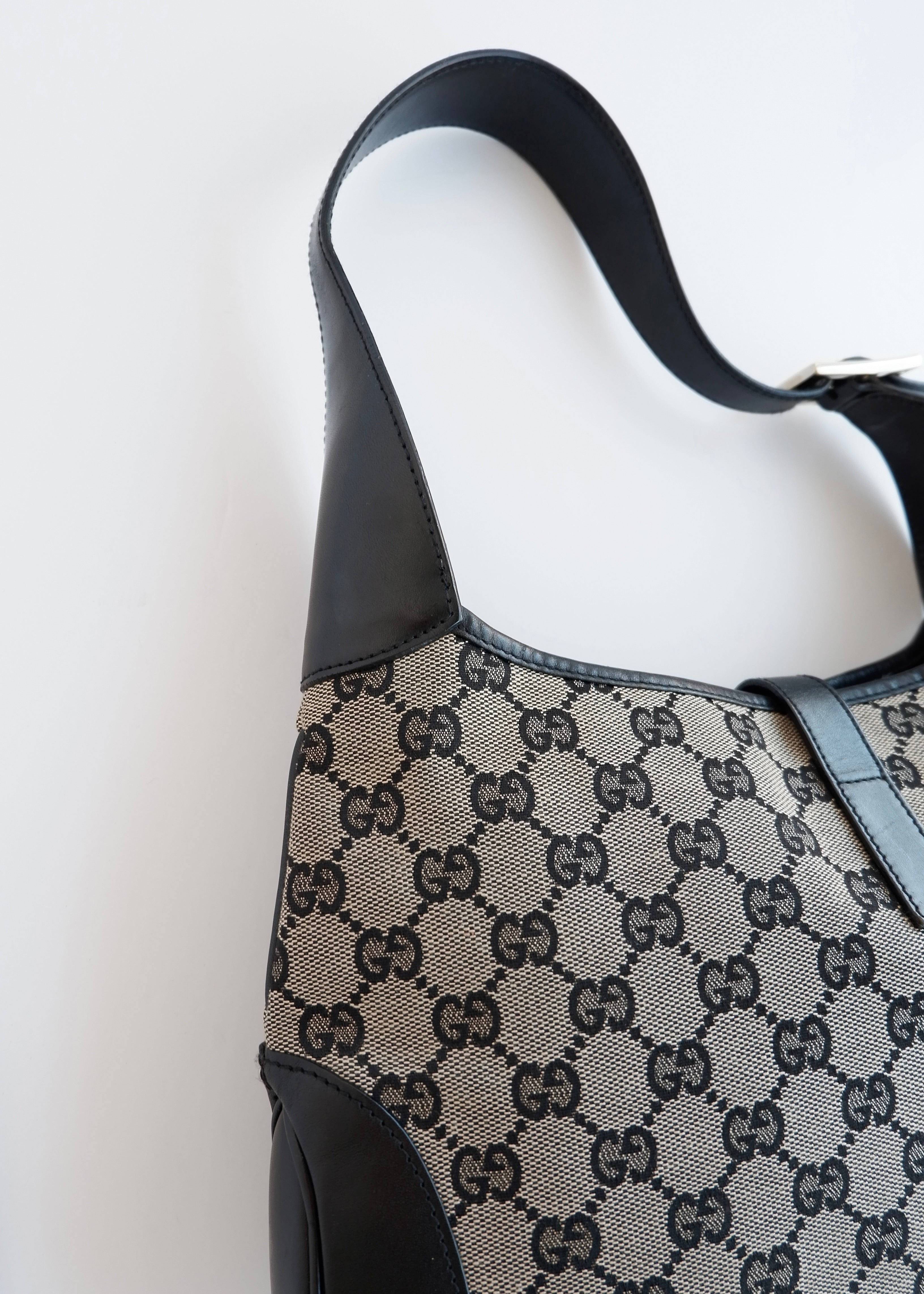Authentic Preowned Gucci Black GG Canvas Jackie Shoulder Bag