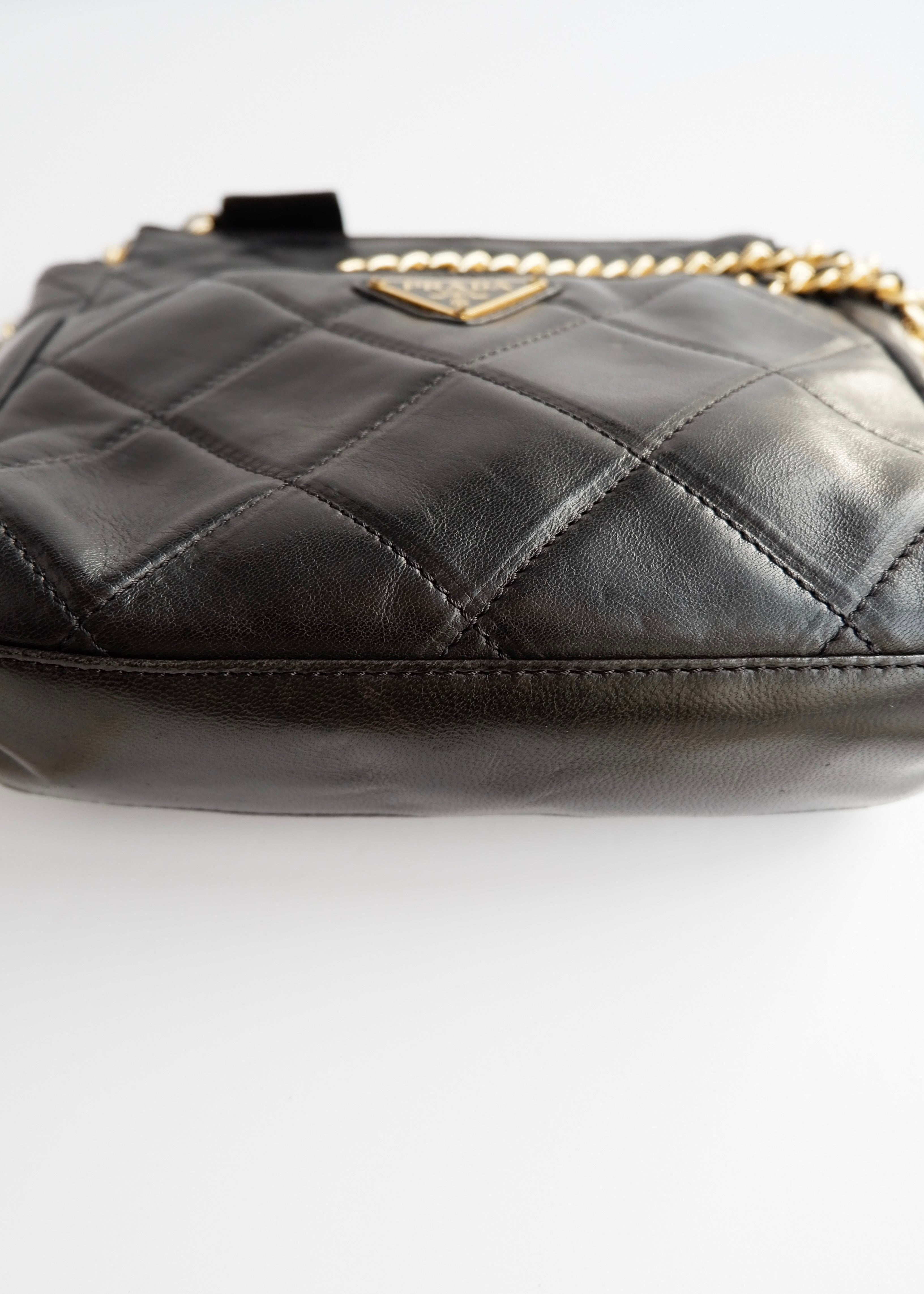 Authentic Preowned Prada Black Quilted Leather Chain Shoulder Bag