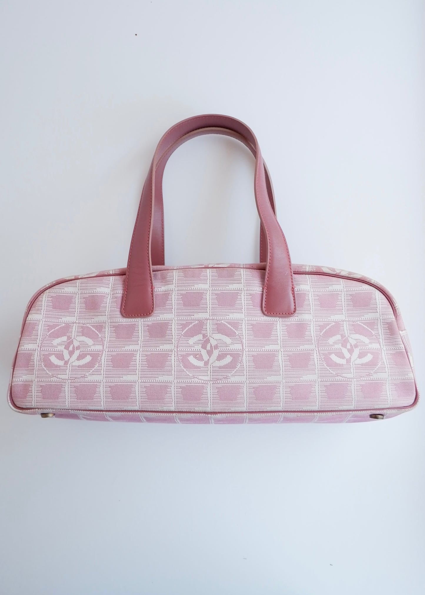 Authentic Preowned Chanel Pink Nylon New Travel Line Shoulder Bag