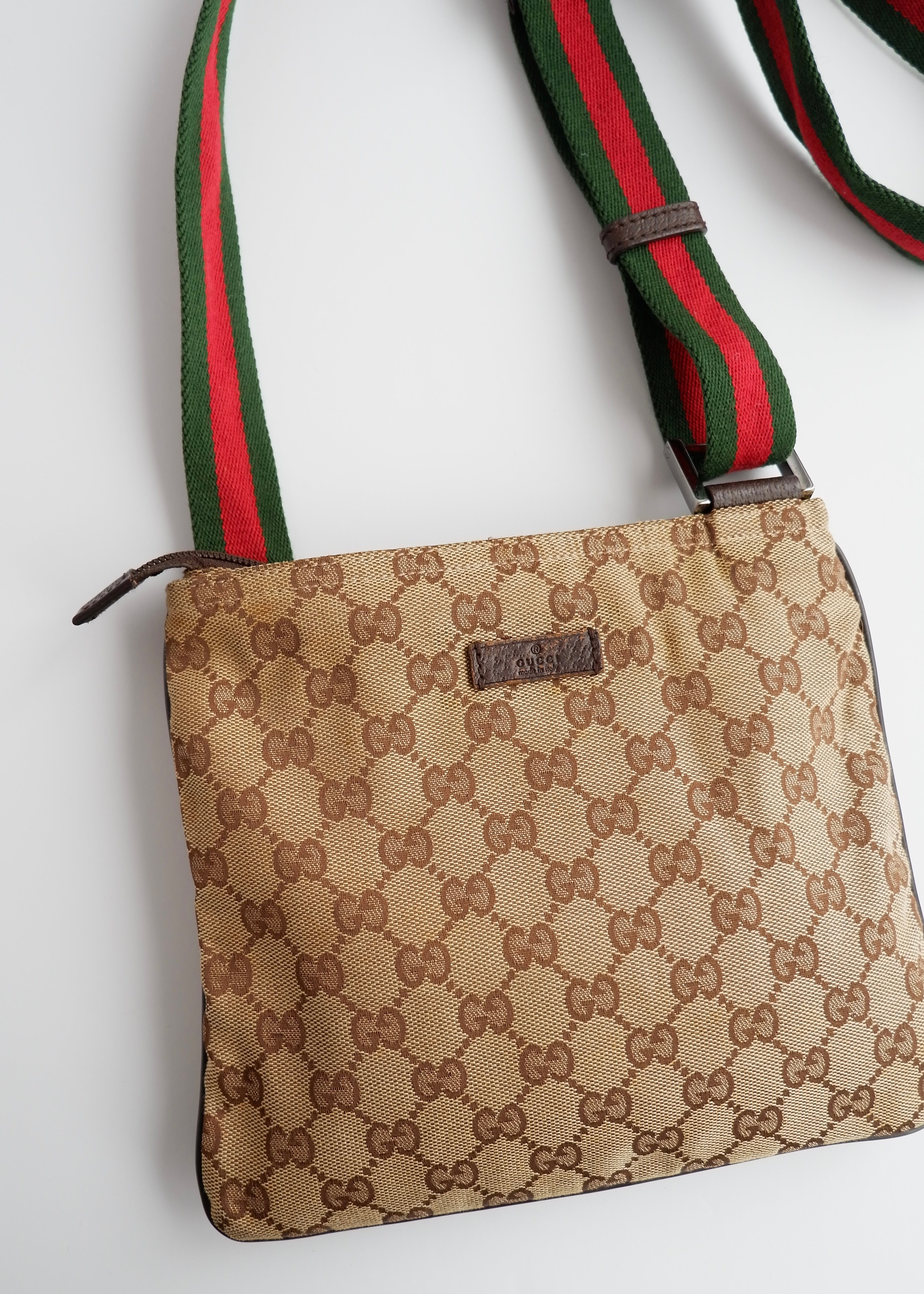 Authentic Preowned Gucci GG Canvas Sherry Line Crossbody Bag