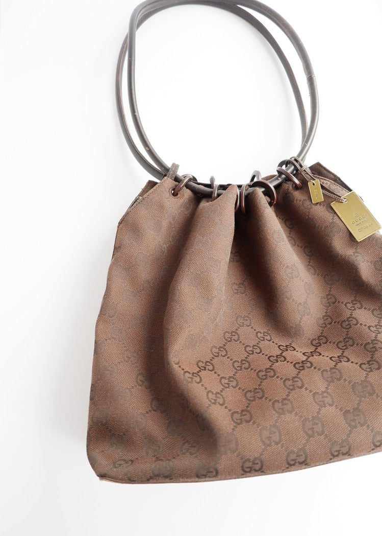 Authentic Preowned Gucci Brown GG Canvas Long Strap Shoulder Bag