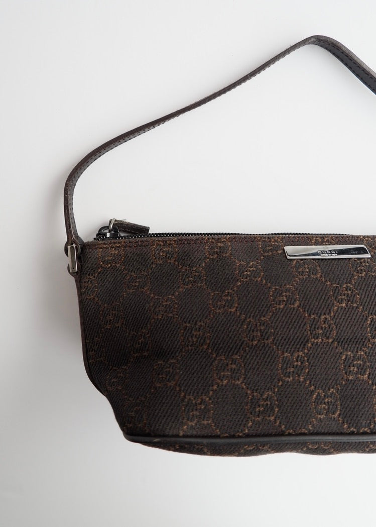 Authentic Preowned Gucci Brown GG Canvas Boat Pochette