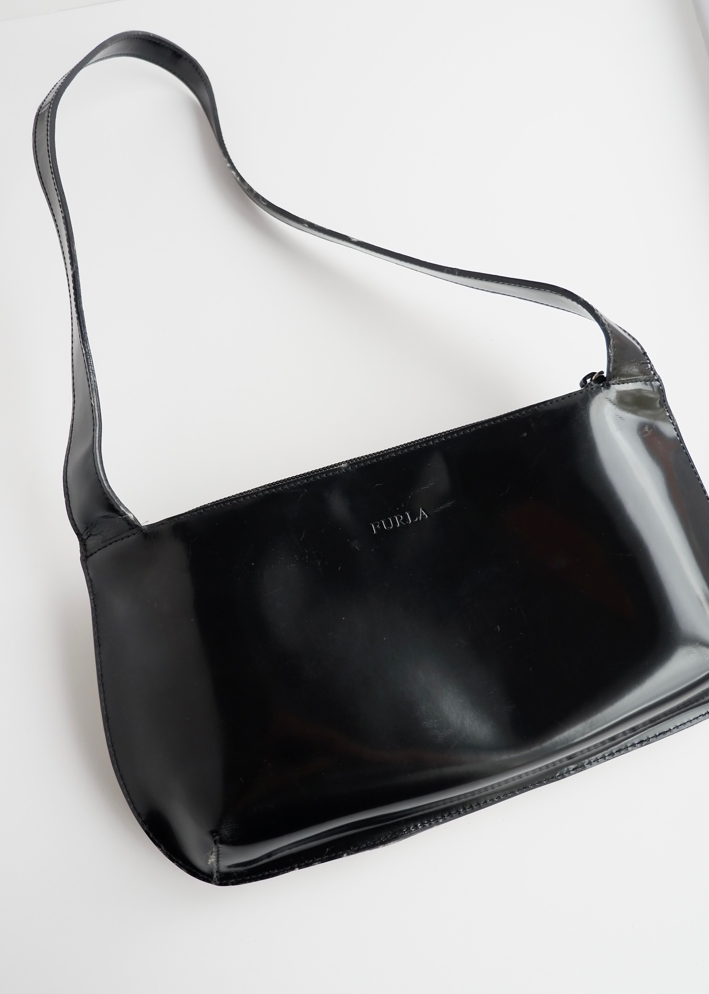Authentic Preowned Furla Black/Brown/Cream Zebra Print Leather/Pony Hair Bag