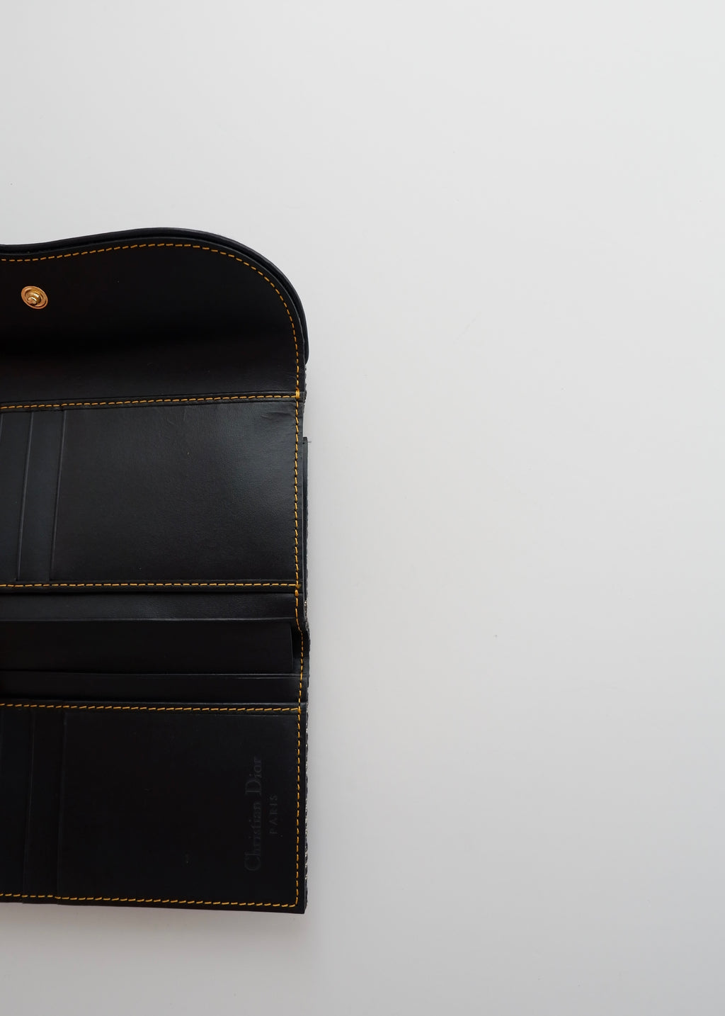 Portefeuille Dior authentique d'occasion en toile trotteur bleu marine